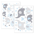 Wandsticker Set Elefanten, Herzen & Kreise