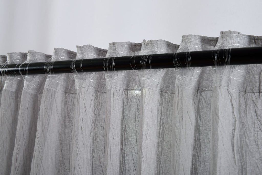 Gardine Crushed Leinen Optik Transparent verdeckte Schlaufen Universalband (Höhe x Breite cm) 20475
