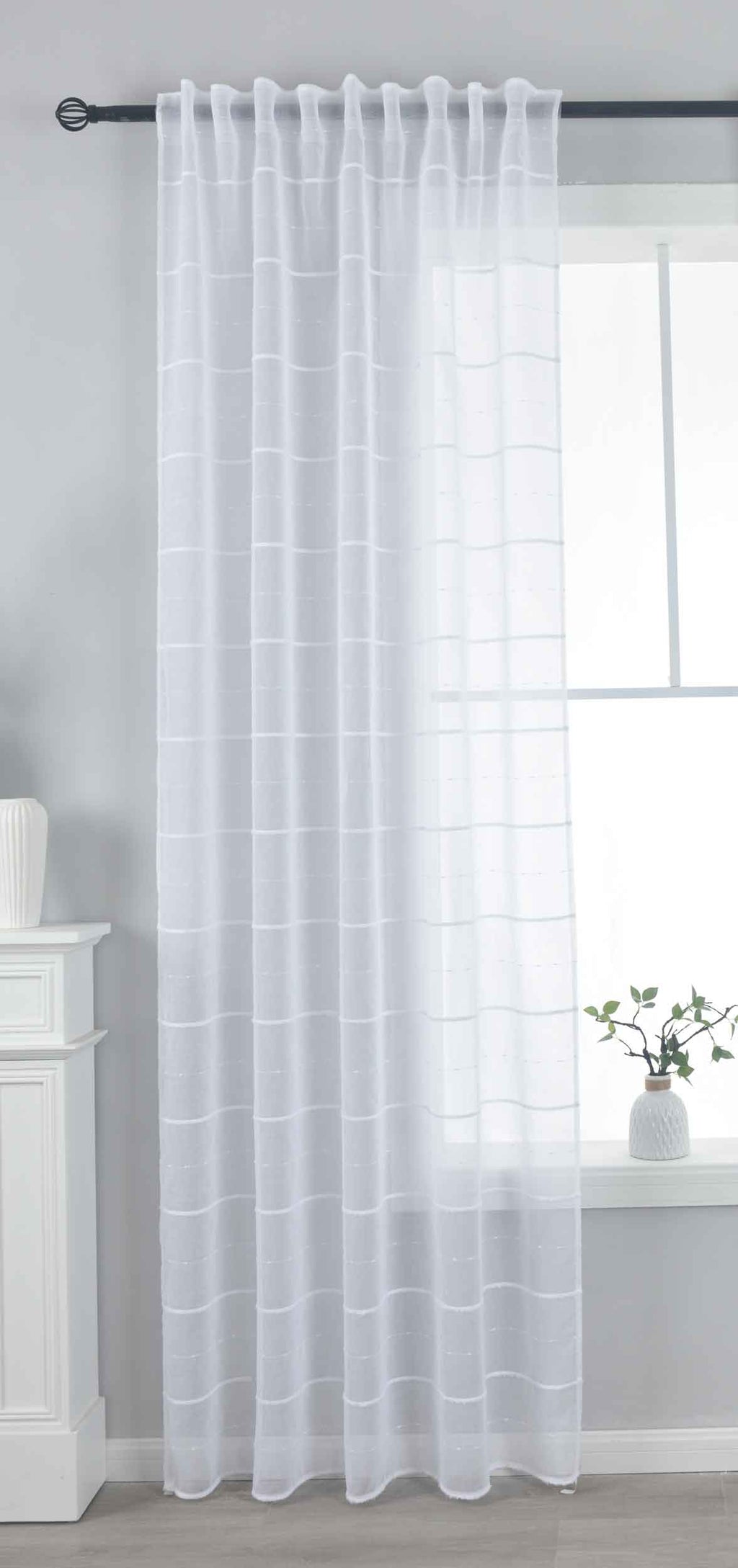 Gardine HxB 245x140 cm Natur Classic »VALENCIA« Multiband Aufhängung Scherli Transparent Leinen-Optik 2023410