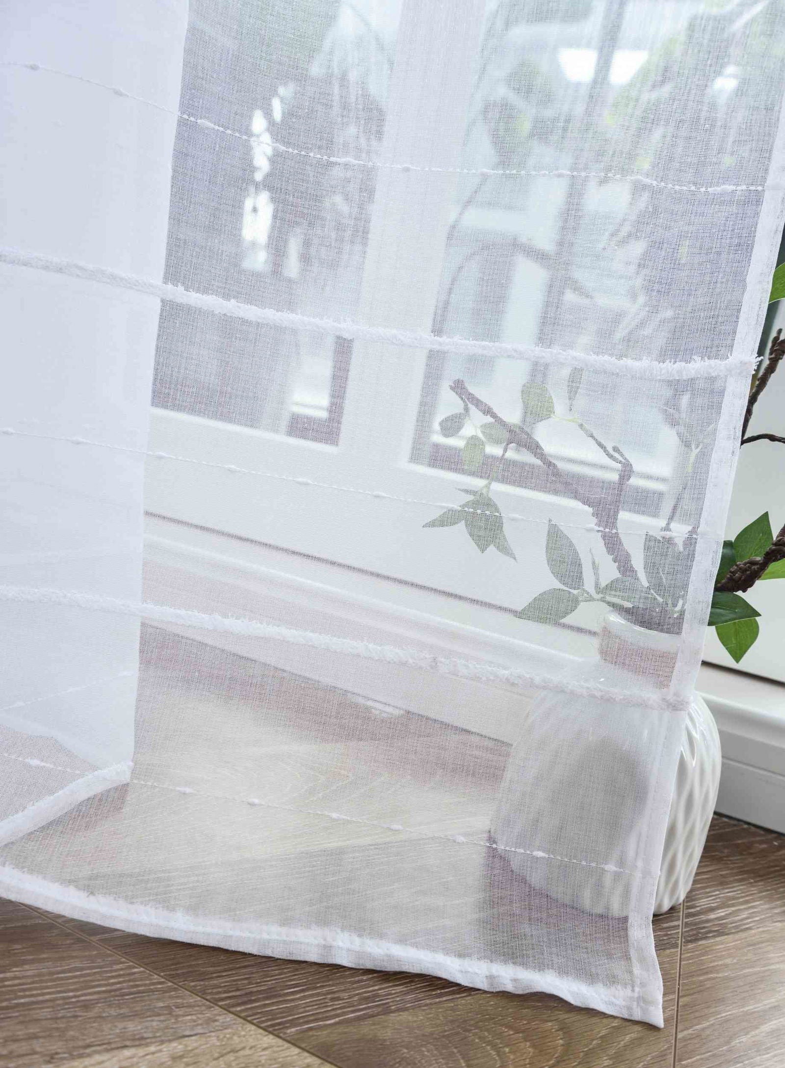 Gardine HxB 245x140 cm Natur Classic »VALENCIA« Multiband Aufhängung Scherli Transparent Leinen-Optik 2023410