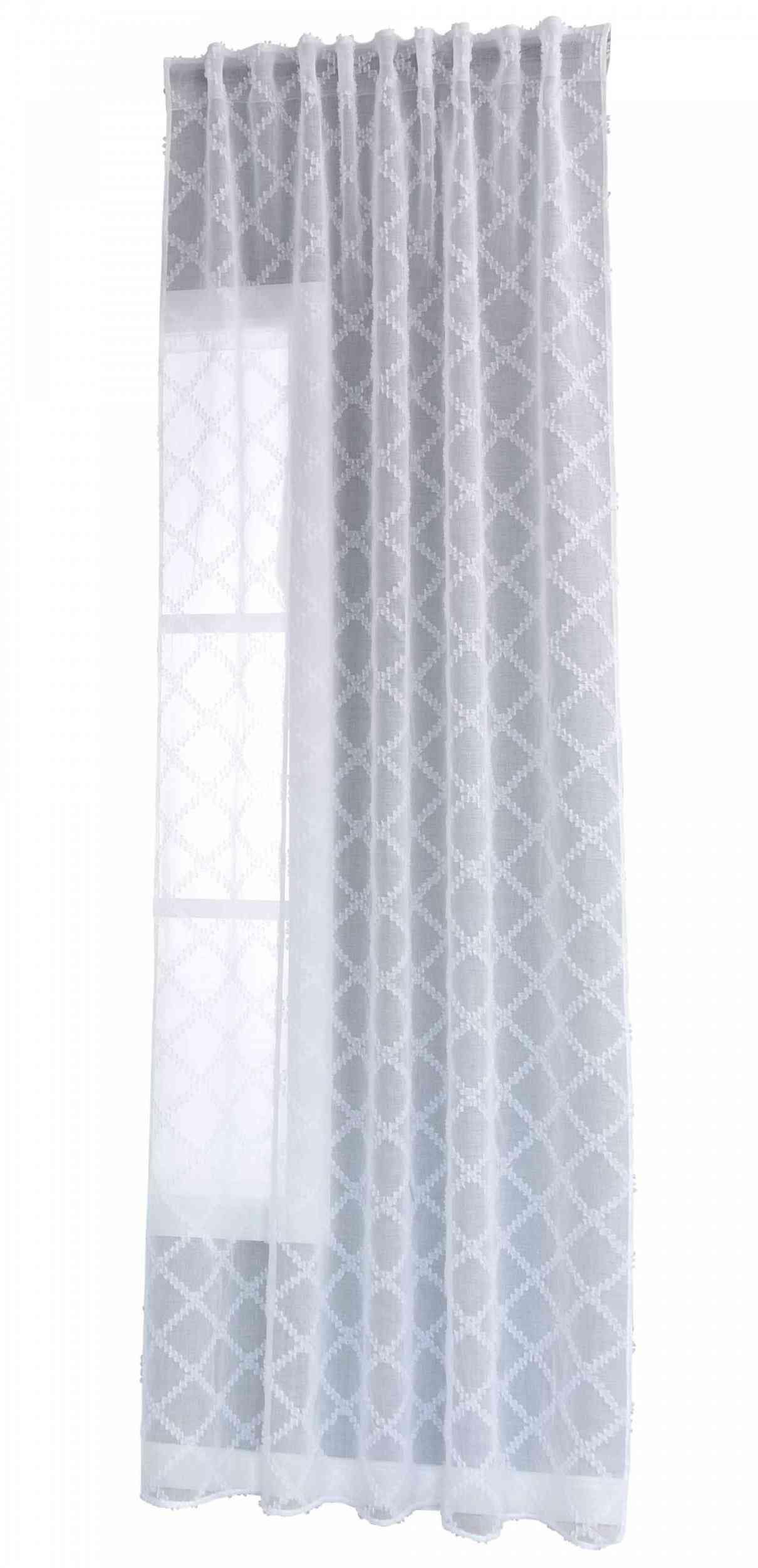 Gardine HxB 245x140 cm Natur Diamond »VALENCIA« Multiband Aufhängung Scherli Transparent Leinen-Optik 2023430