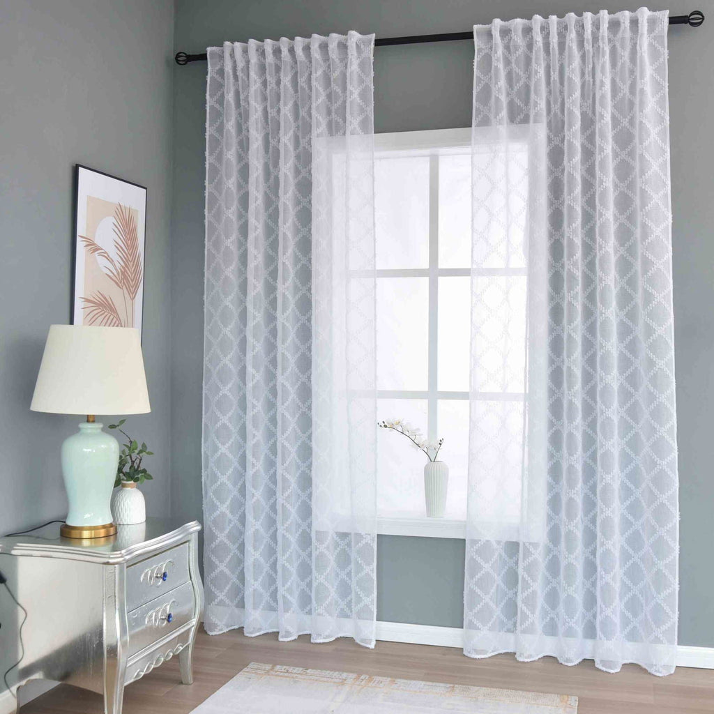Gardine HxB 245x140 cm Natur Diamond »VALENCIA« Multiband Aufhängung Scherli Transparent Leinen-Optik 2023430