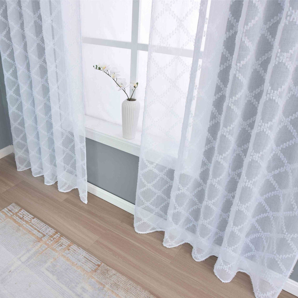 Gardine HxB 245x140 cm Natur Diamond »VALENCIA« Multiband Aufhängung Scherli Transparent Leinen-Optik 2023430