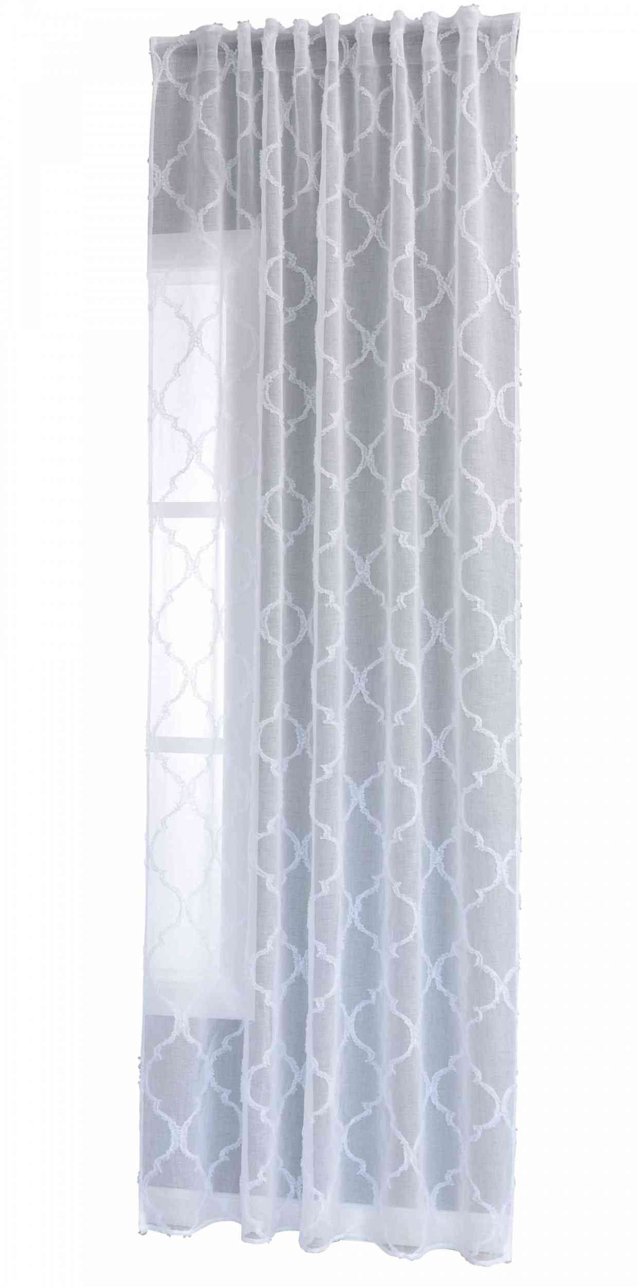 Gardine HxB 245x140 cm Natur Lacework »VALENCIA« Multiband Aufhängung Scherli Transparent Leinen-Optik 2023440