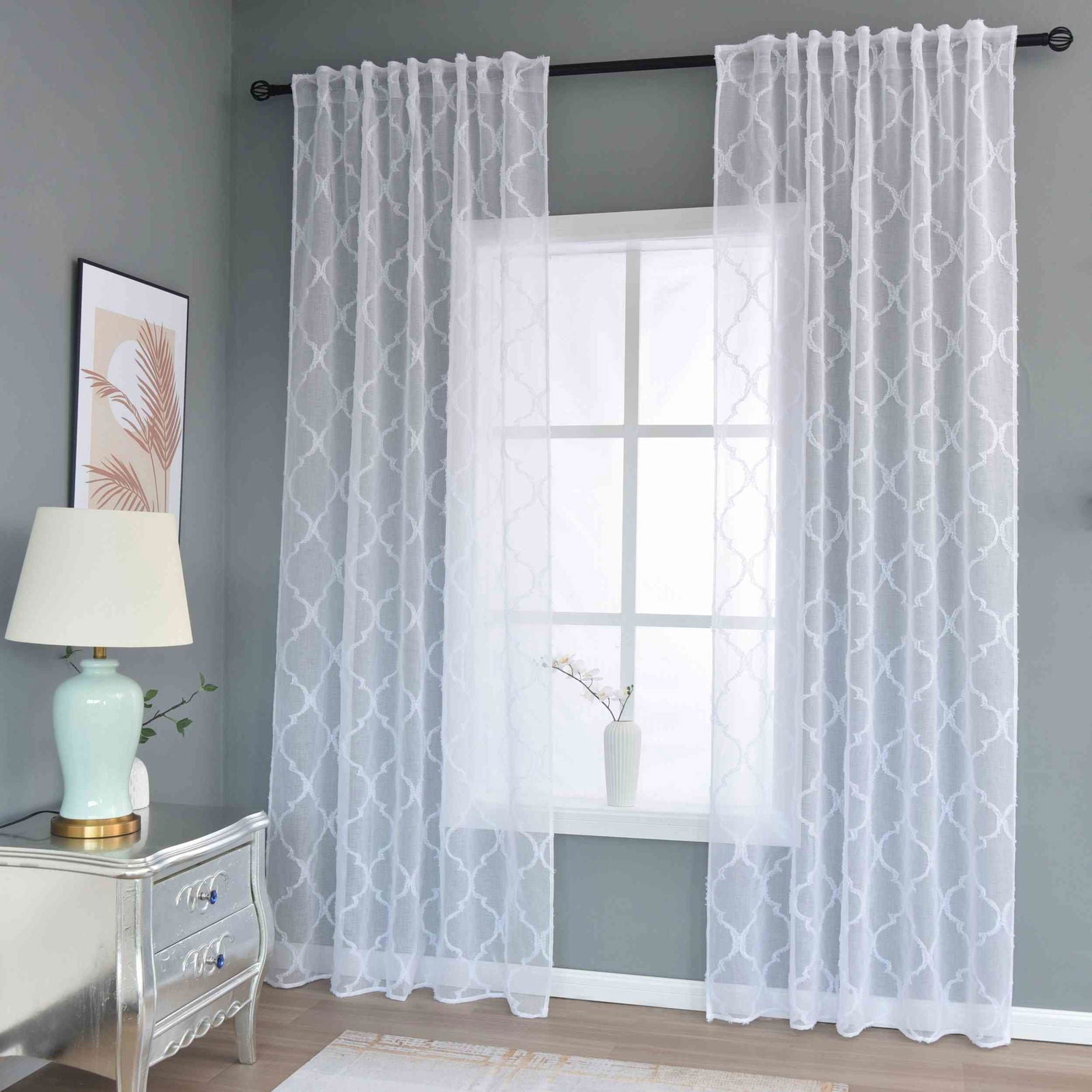 Gardine HxB 245x140 cm Natur Lacework »VALENCIA« Multiband Aufhängung Scherli Transparent Leinen-Optik 2023440