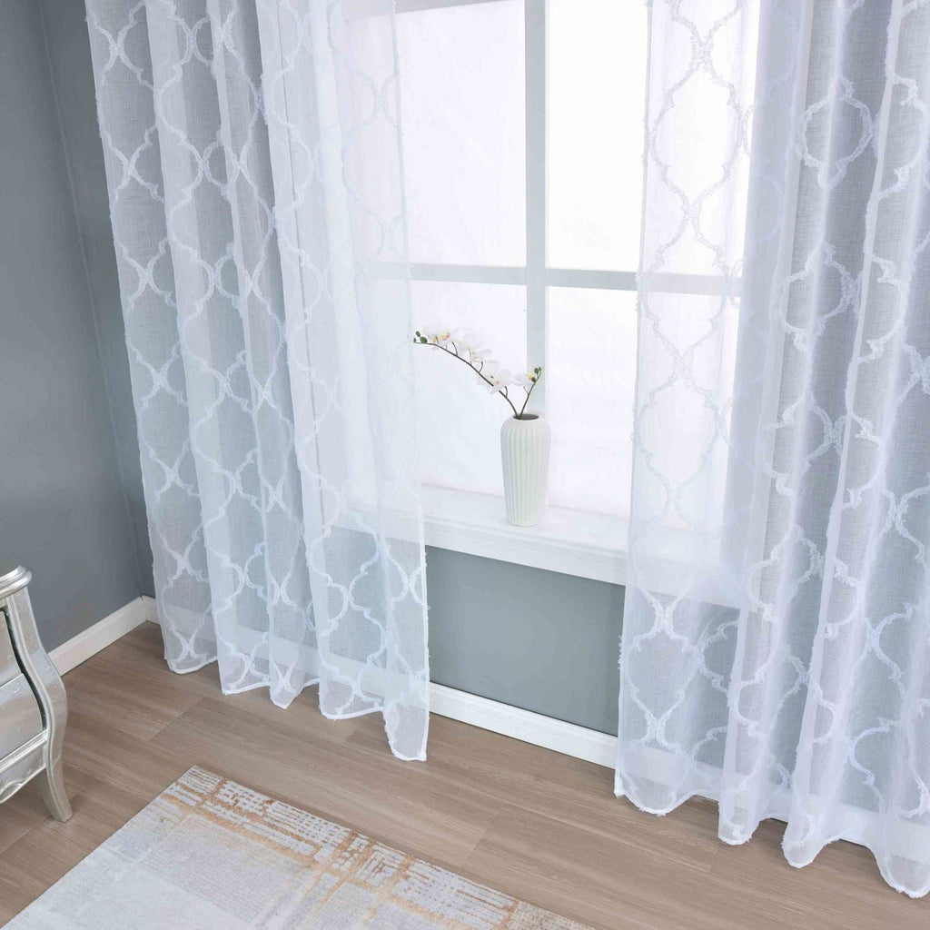 Gardine HxB 245x140 cm Natur Lacework »VALENCIA« Multiband Aufhängung Scherli Transparent Leinen-Optik 2023440