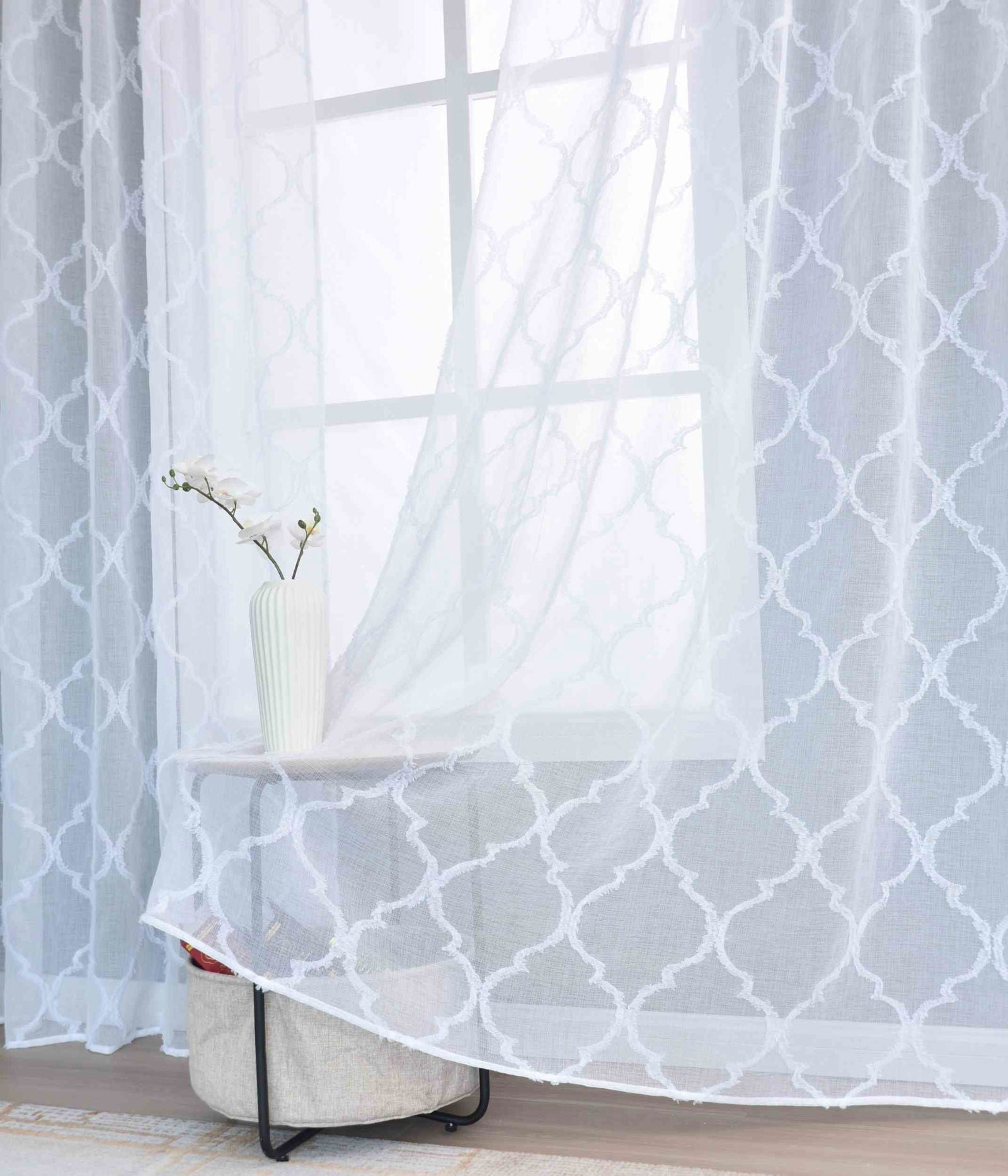 Gardine HxB 245x140 cm Natur Lacework »VALENCIA« Multiband Aufhängung Scherli Transparent Leinen-Optik 2023440
