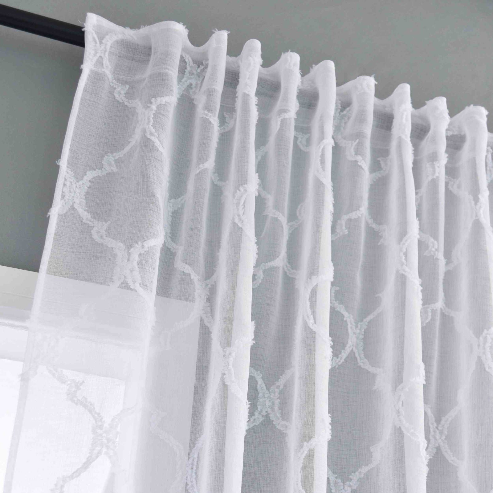 Gardine HxB 245x140 cm Natur Lacework »VALENCIA« Multiband Aufhängung Scherli Transparent Leinen-Optik 2023440