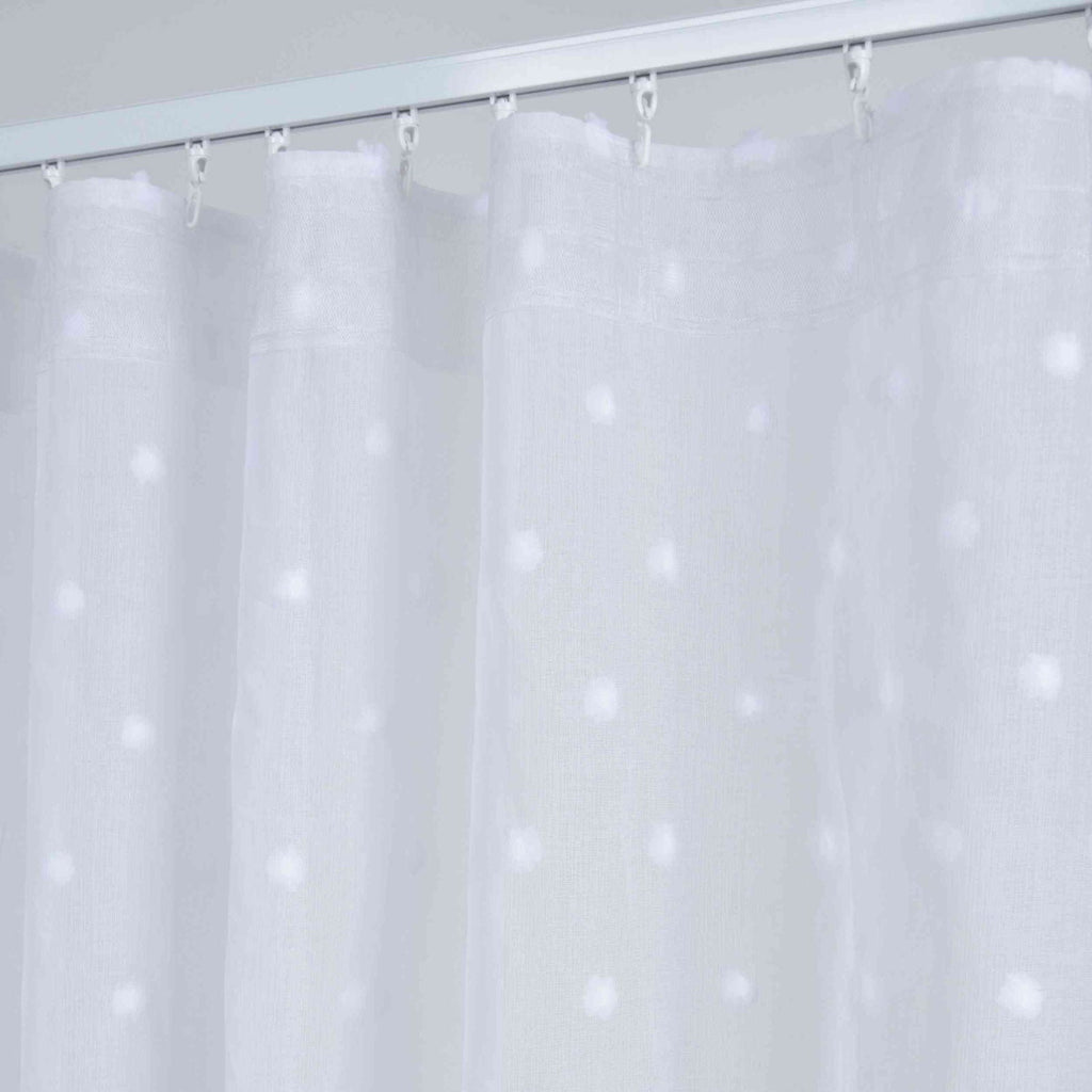 Gardine  HxB 245x140 cm Natur Pompom »VALENCIA« Multiband Aufhängung Scherli Transparent Leinen-Optik 2023400