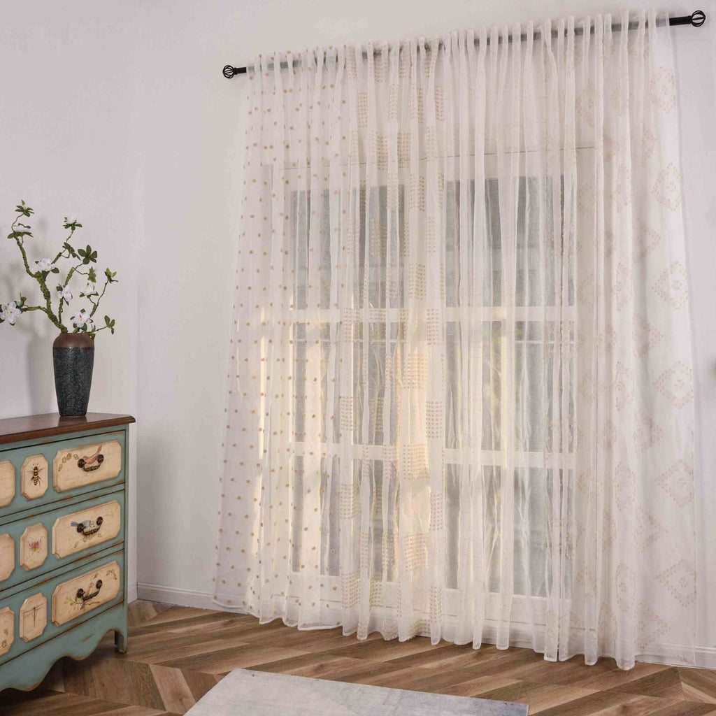 Gardine HxB 245x140 cm Natur Taupe Chevron »VALENCIA« Multiband Aufhängung Scherli Transparent Leinen-Optik 2023460