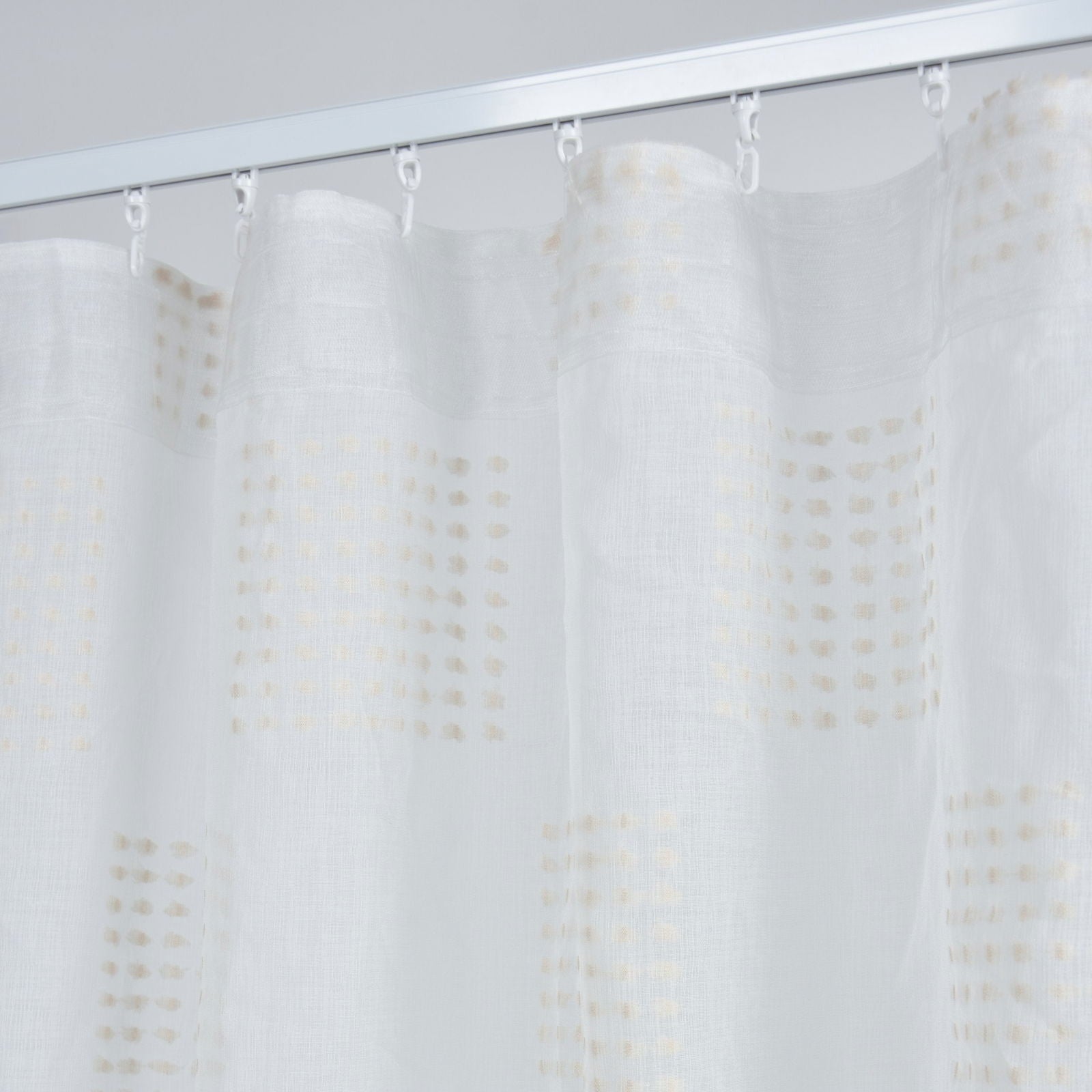 Gardine HxB 245x140 cm Natur Taupe Geo »VALENCIA« Multiband Aufhängung Scherli Transparent Leinen-Optik 2023480