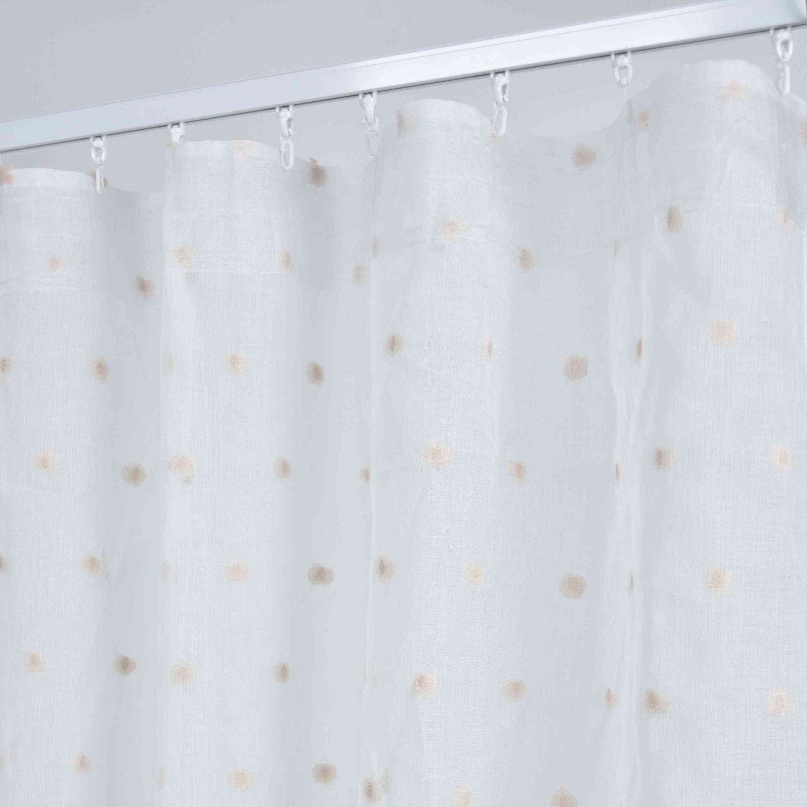 Gardine HxB 245x140 cm Natur Taupe Pompom »VALENCIA« Multiband Aufhängung Scherli Transparent Leinen-Optik 2023470