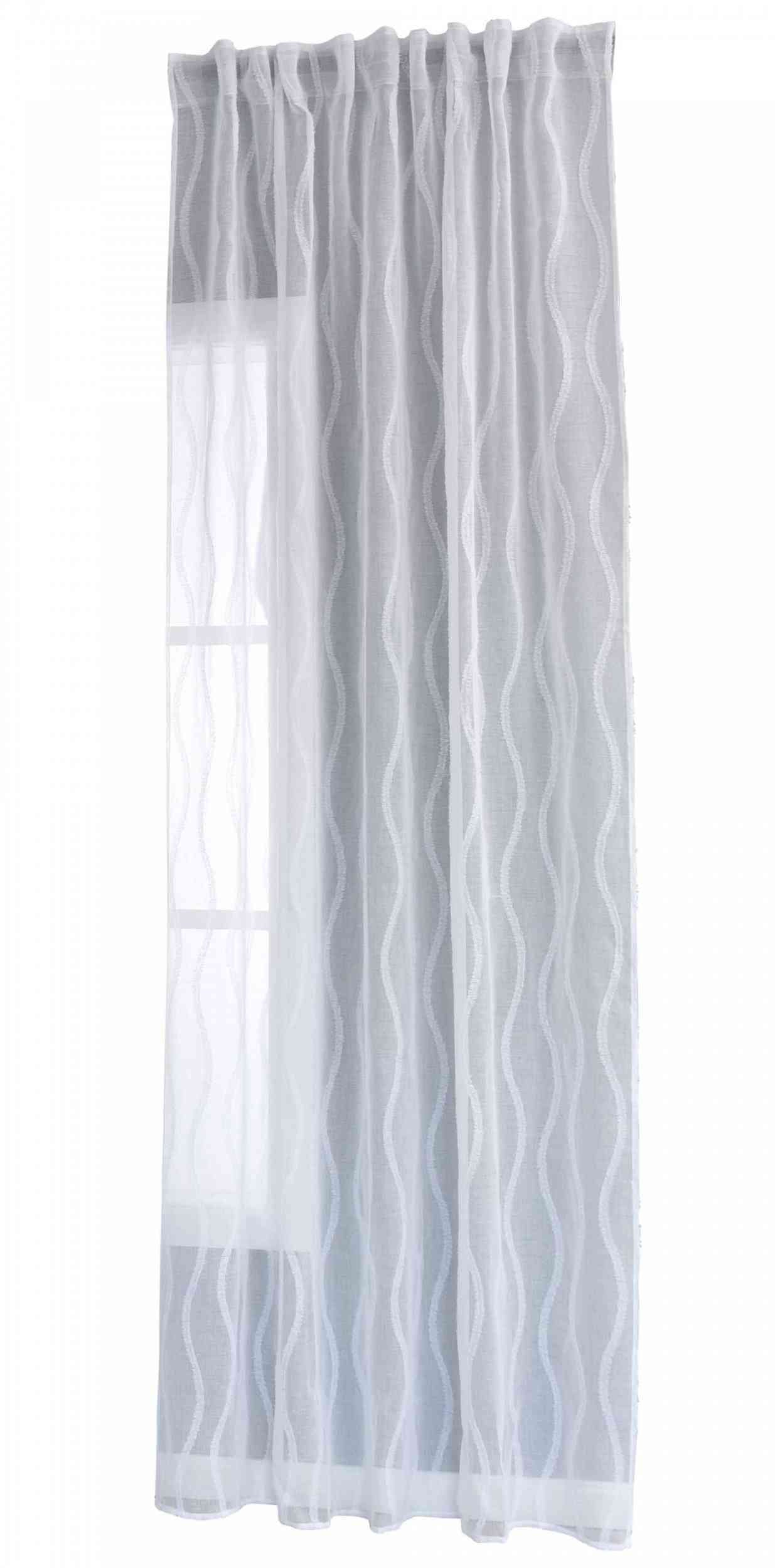 Gardine HxB 245x140 cm Natur Waves »VALENCIA« Multiband Aufhängung Scherli Transparent Leinen-Optik 2023420