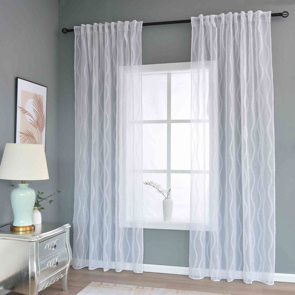 Gardine HxB 245x140 cm Natur Waves »VALENCIA« Multiband Aufhängung Scherli Transparent Leinen-Optik 2023420