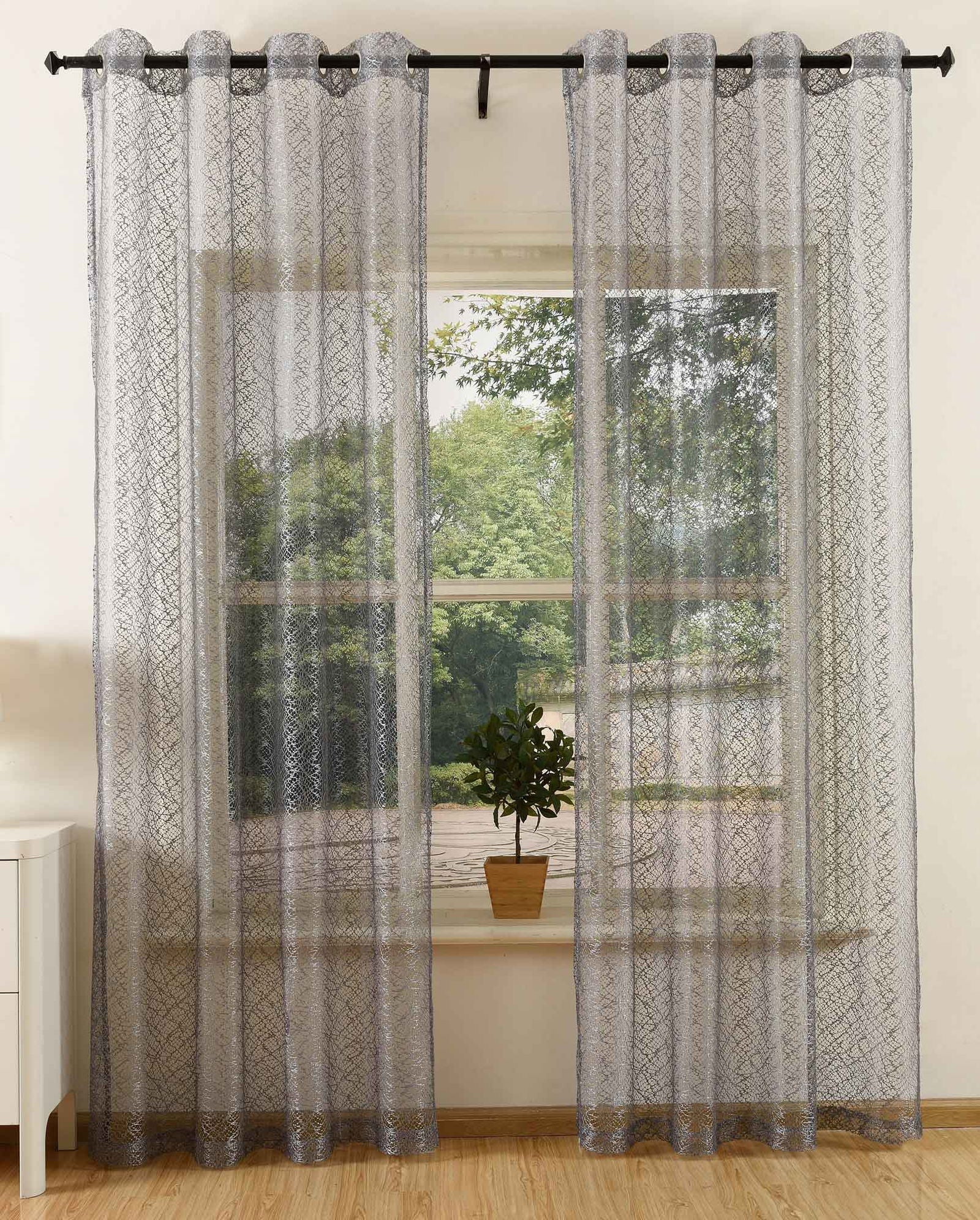 Gardine Netz Struktur mit Ösen einfarbig transparent Deko Vorhang Netzvorhang 203522