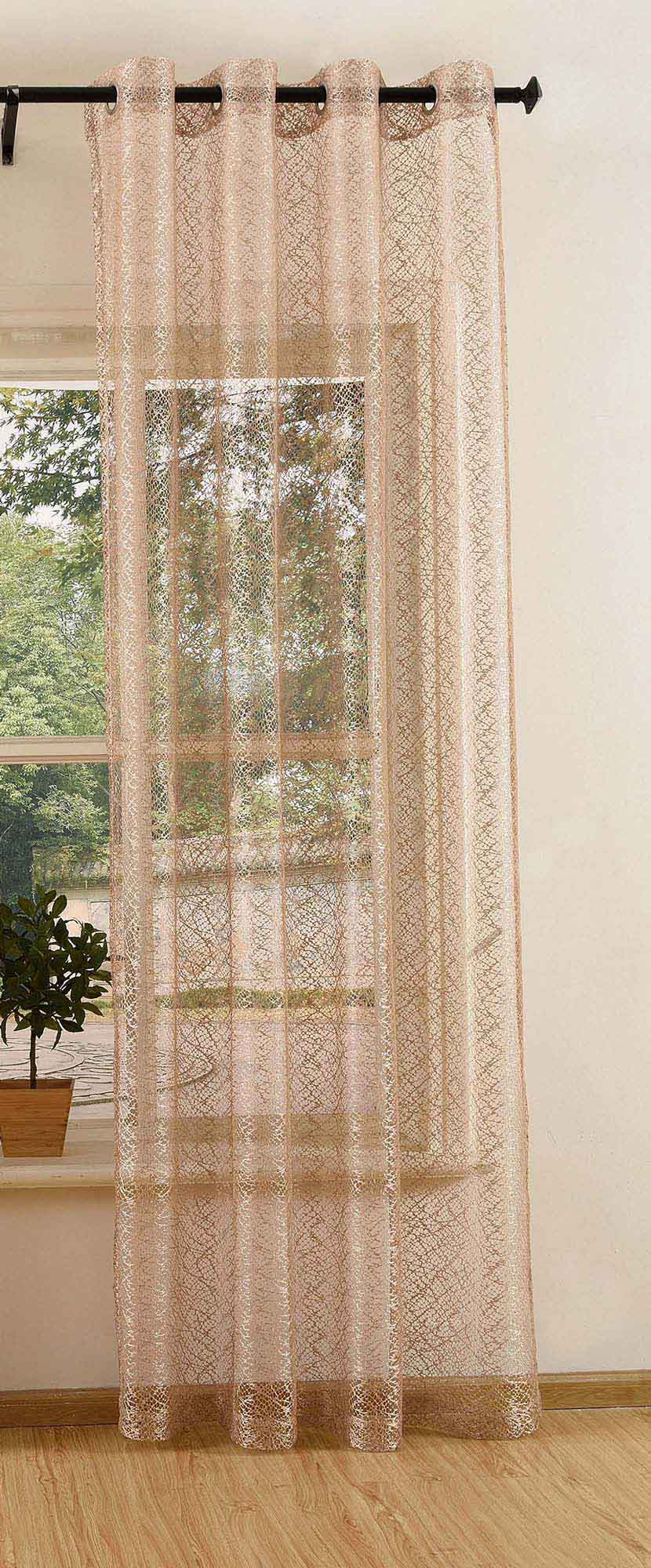 Gardine Netzvorhang mit Ösen einfarbig transparent Deko Vorhang Netz Struktur 20352