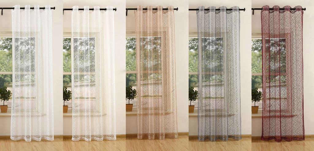 Gardine Netzvorhang mit Ösen einfarbig transparent Deko Vorhang Netz Struktur 20352