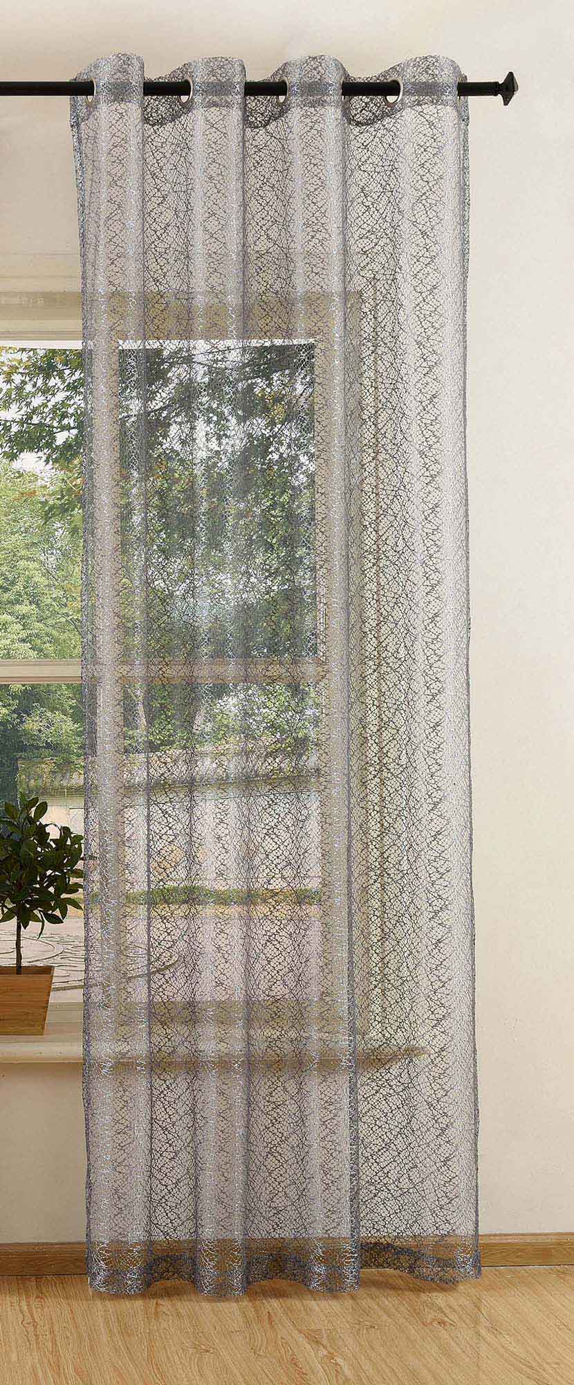 Gardine Netzvorhang mit Ösen einfarbig transparent Deko Vorhang Netz Struktur 20352
