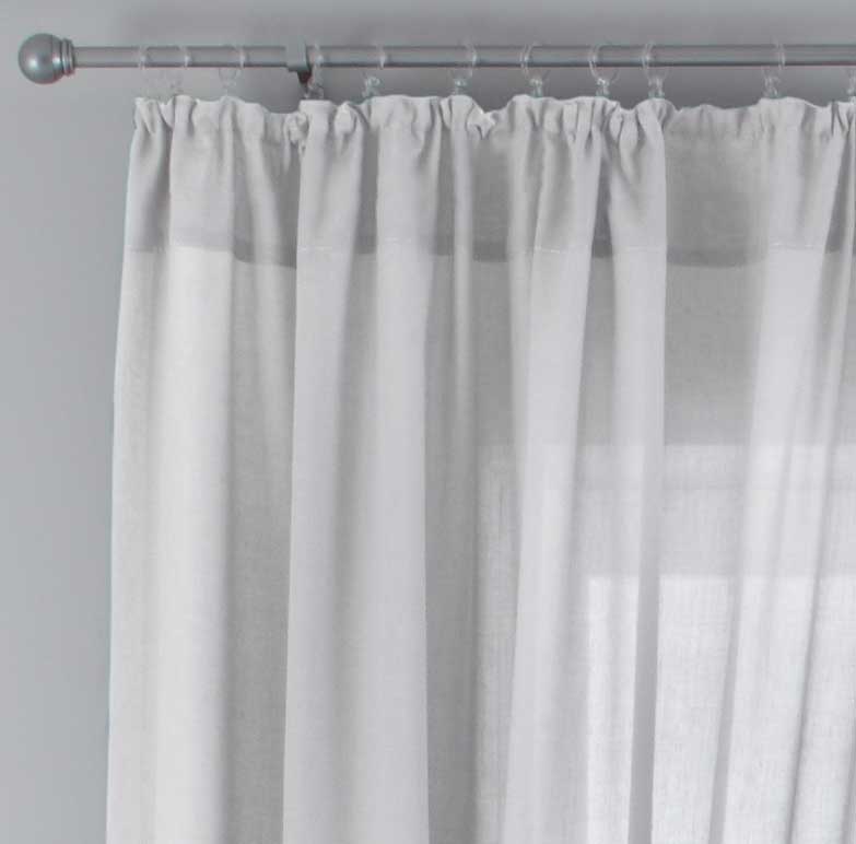 Gardine »Nizza« Baumwoll-Voile Halbvoile Transparent Store mit Gardinenband und Tuneldurchzug 2019031
