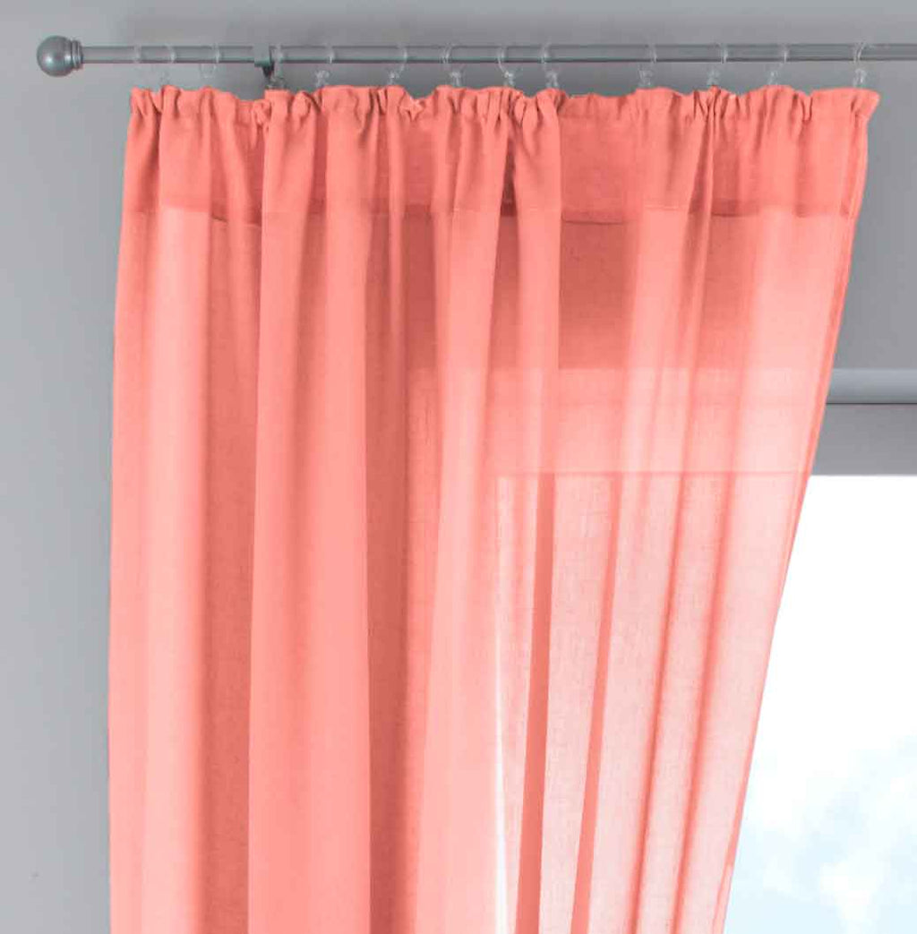Gardine »Nizza« Baumwoll-Voile Halbvoile Transparent Store mit Gardinenband und Tuneldurchzug 2019031
