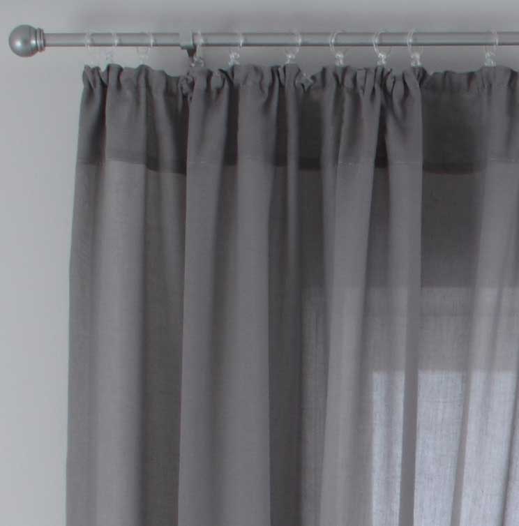 Gardine »Nizza« Baumwoll-Voile Halbvoile Transparent Store mit Gardinenband und Tuneldurchzug 2019031