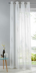 Gardine Ösen Jacquard Muster Kils Schal Sichtschutz Transparent Voile Lichtdurchlässig 10000140