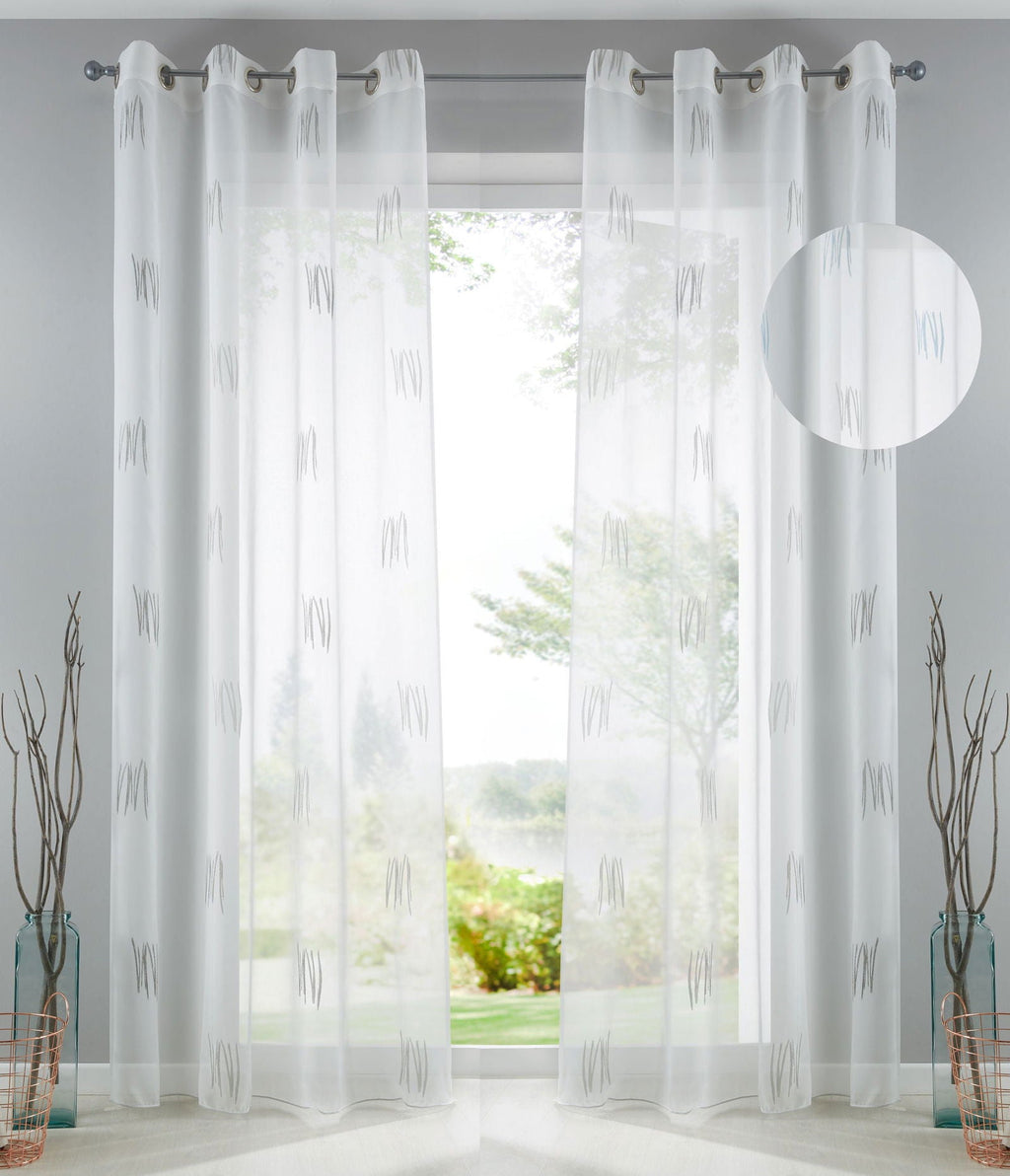 Gardine Schal Bolu Ösen Jacquardmusterung Transparent Sichtschutz Jacquard 10000143