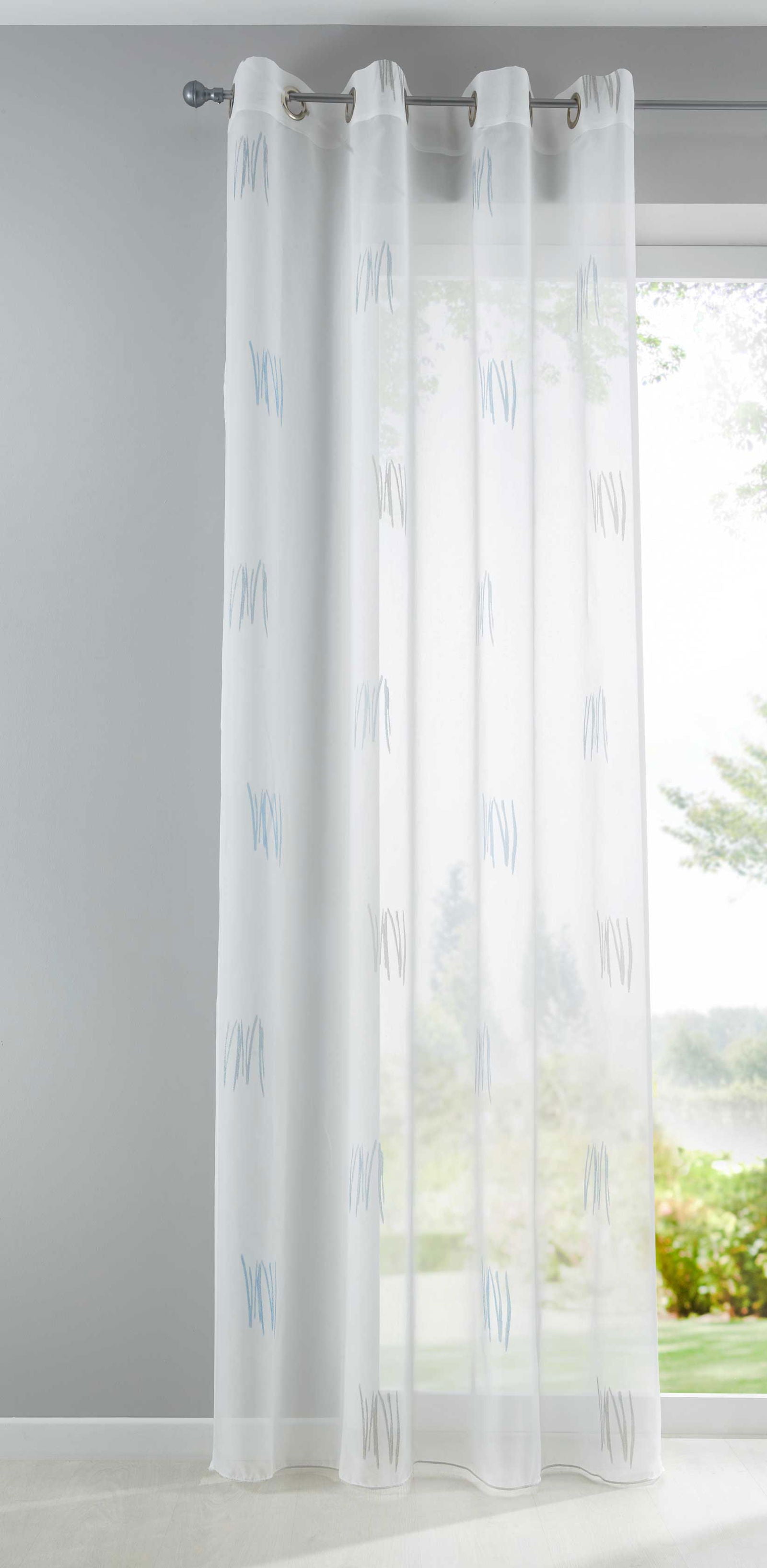 Gardine Schal Bolu Ösen Jacquardmusterung Transparent Sichtschutz Jacquard 10000143