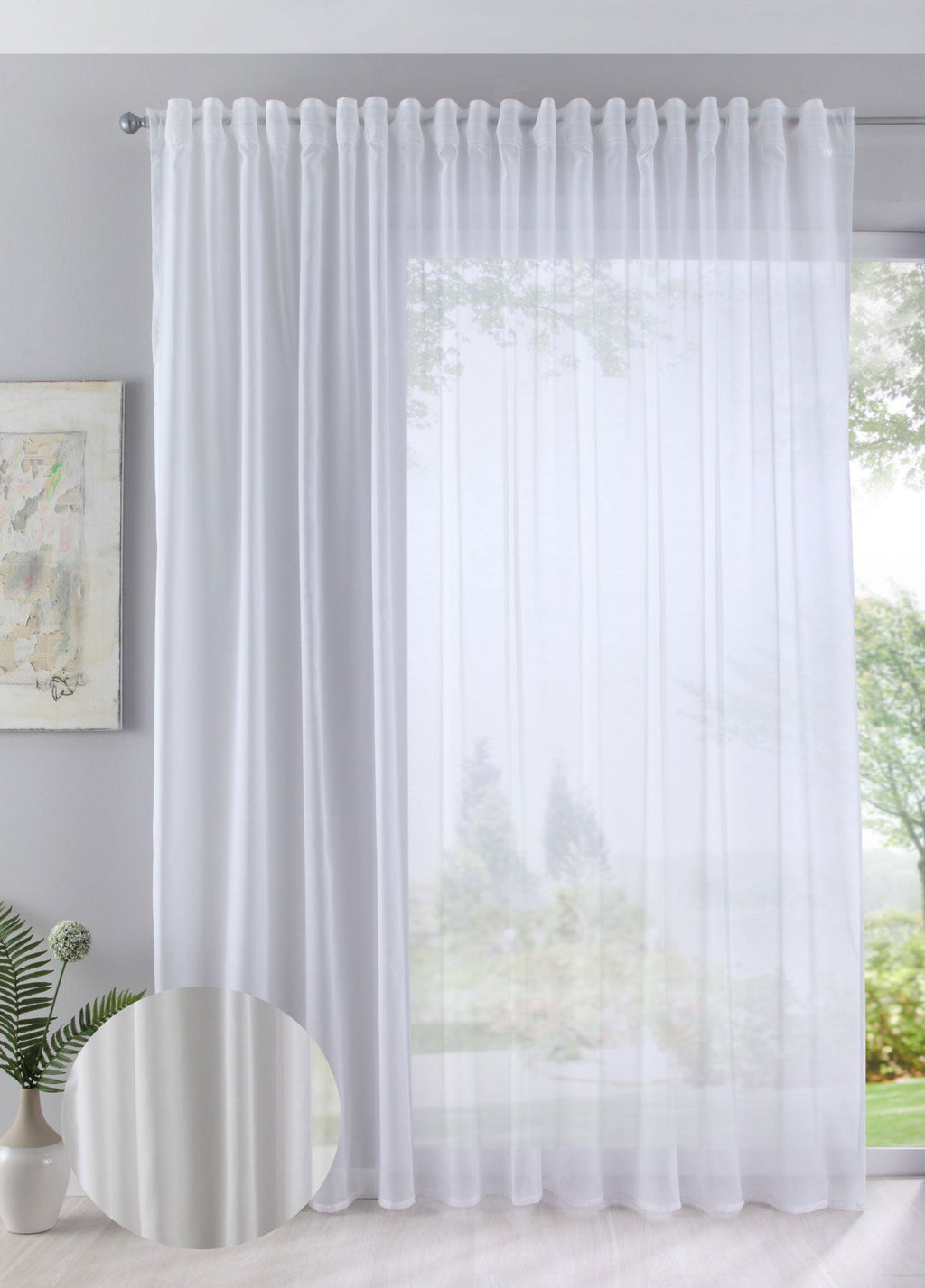 Gardine Store »BATIST« Cotton Look transparent Multiband verdeckte Schlaufen Universalband 61500