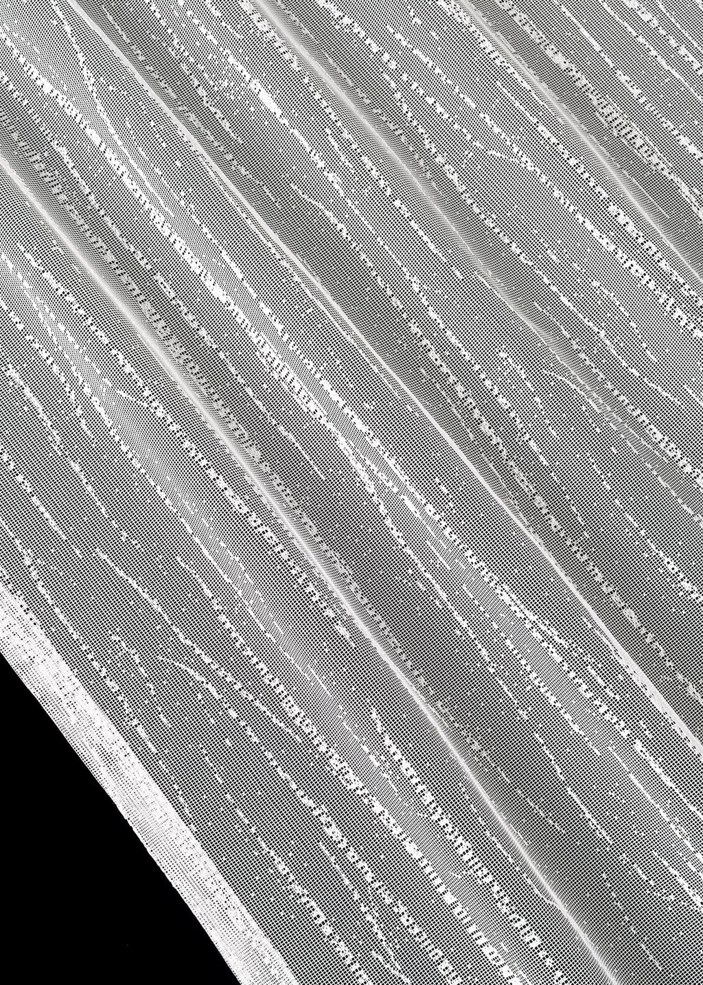 Gardine Store Jacquard Isabella Kräuselband Universalband Weiß Längsstreifen Transparent Raschel-Gewebe Vorhang Wohnzimmer 13145