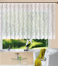 Gardine Store Jacquard Mainz Kräuselband Universalband Weiß Blumenmuster Transparent Raschel-Gewebe Vorhang Wohnzimmer 13144