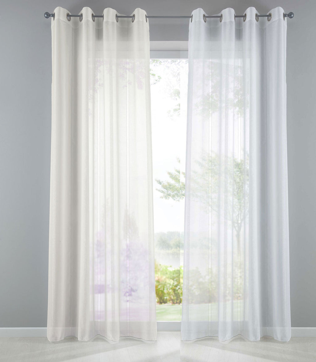 Gardine Streifen Design Van transparent Schal Ösen Vorhang Jacquard Pflegeleicht 10000138