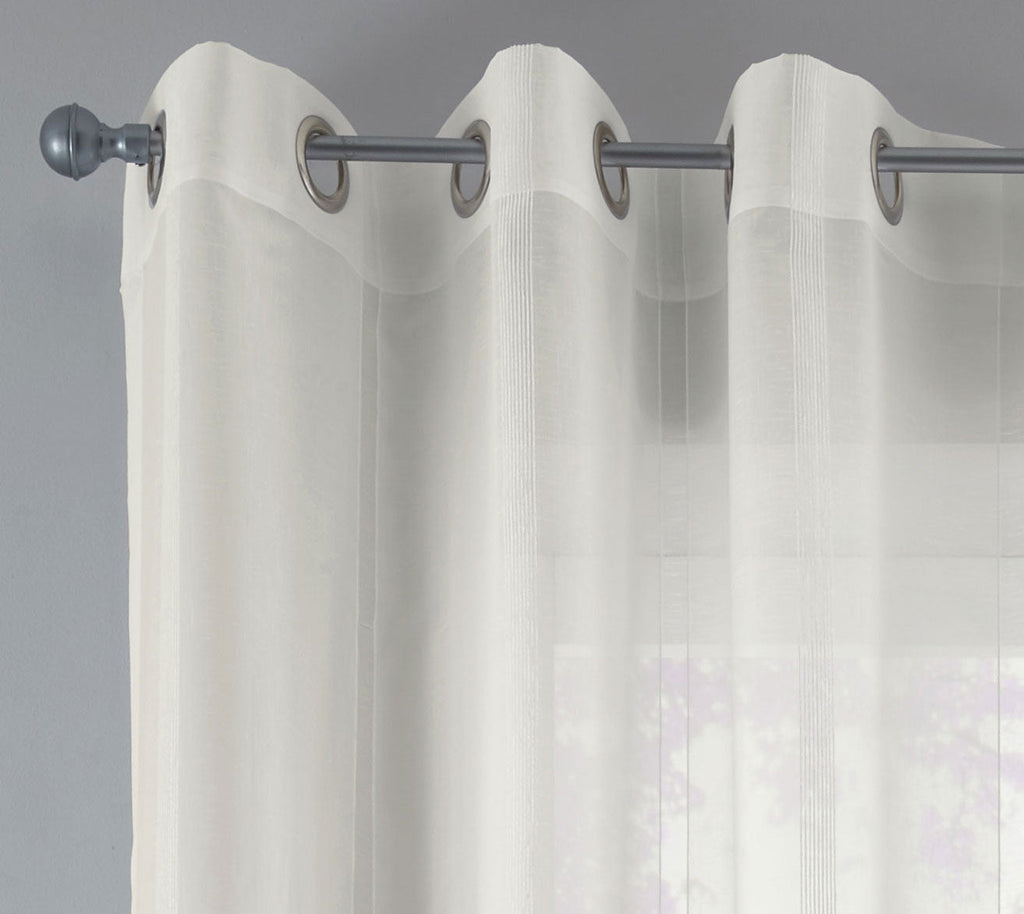 Gardine Streifen Design Van transparent Schal Ösen Vorhang Jacquard Pflegeleicht 10000138
