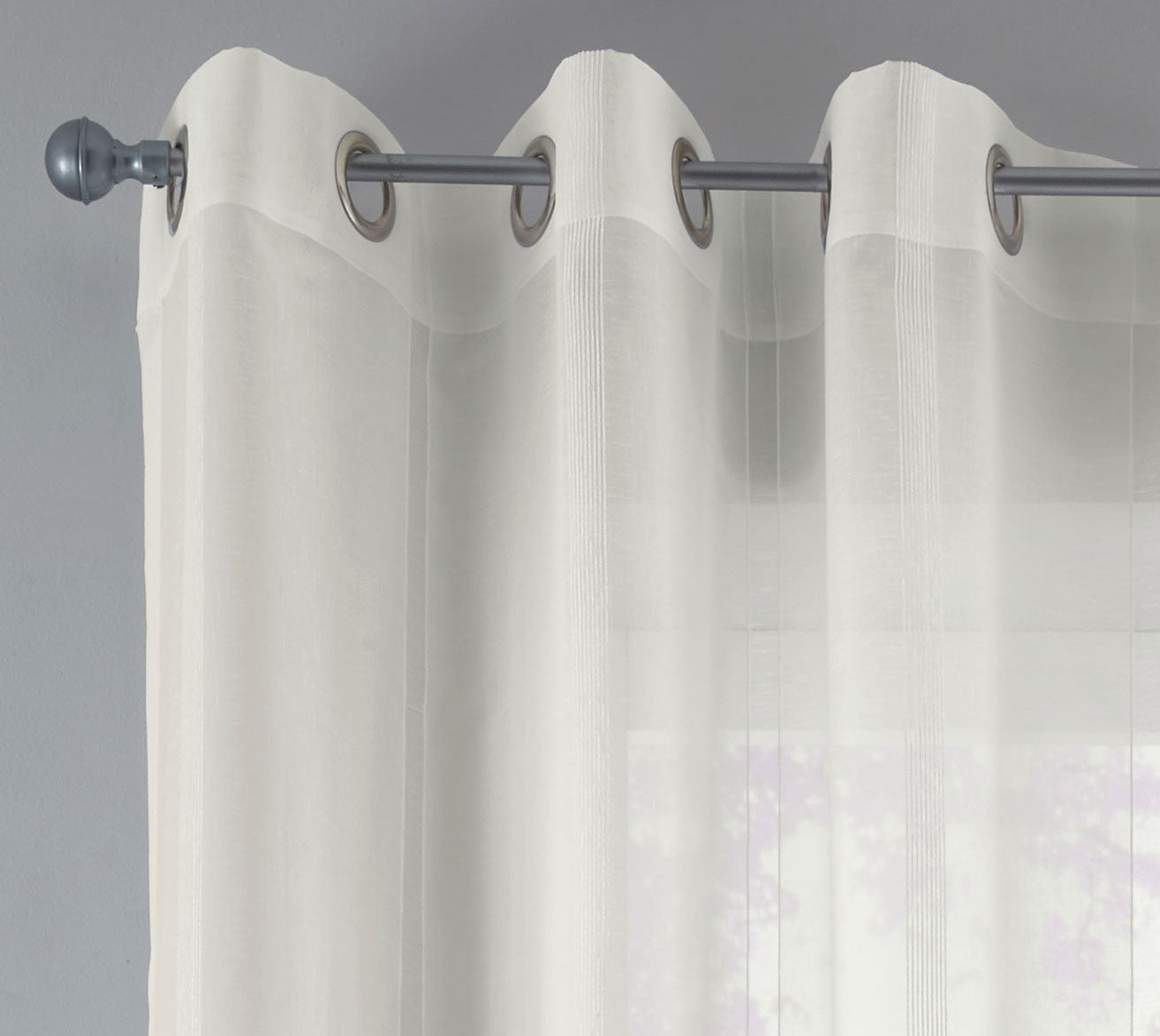 Gardine Streifen Design Van transparent Schal Ösen Vorhang Jacquard Pflegeleicht 10000138
