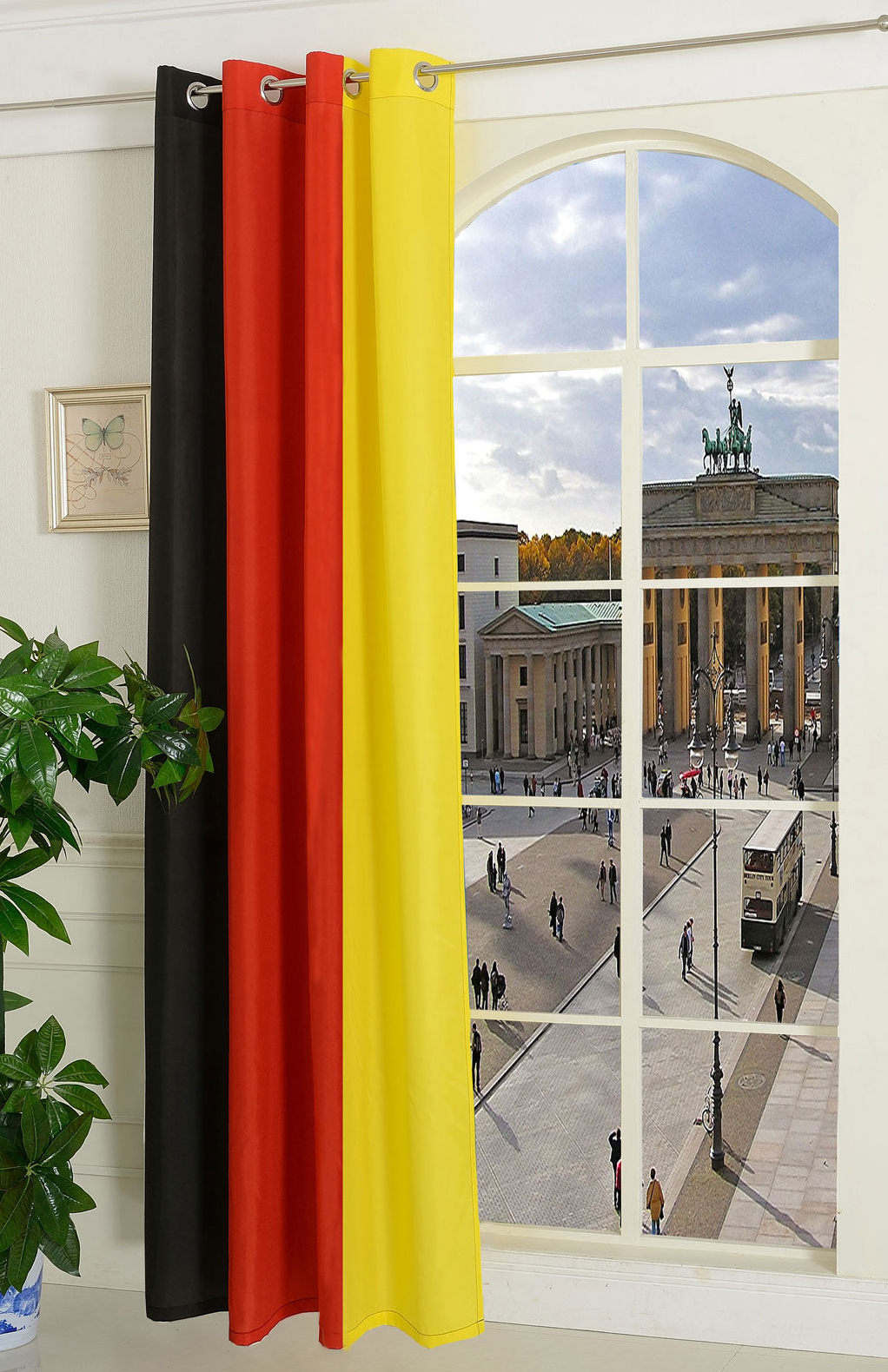 Gardine Vorhang Ösenschal »GLOBAL« Flagge Fußball Fan Flag Banner Landesfarben 20360