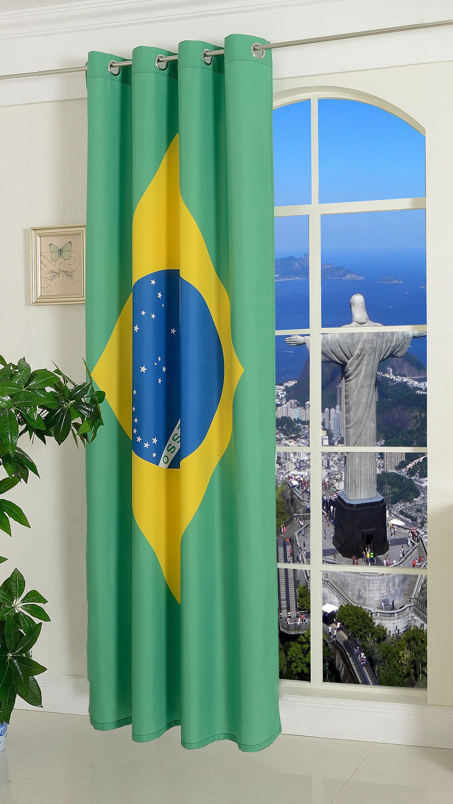 Gardine Vorhang Ösenschal »GLOBAL« Flagge Fußball Fan Flag Banner Landesfarben 20360