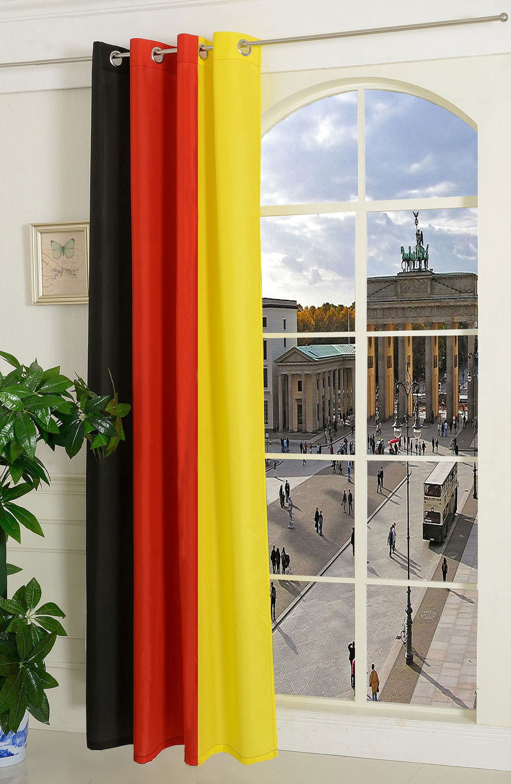 Gardine Vorhang Ösenschal »GLOBAL« Flagge Fußball Fan Flag Banner Landesfarben 20360