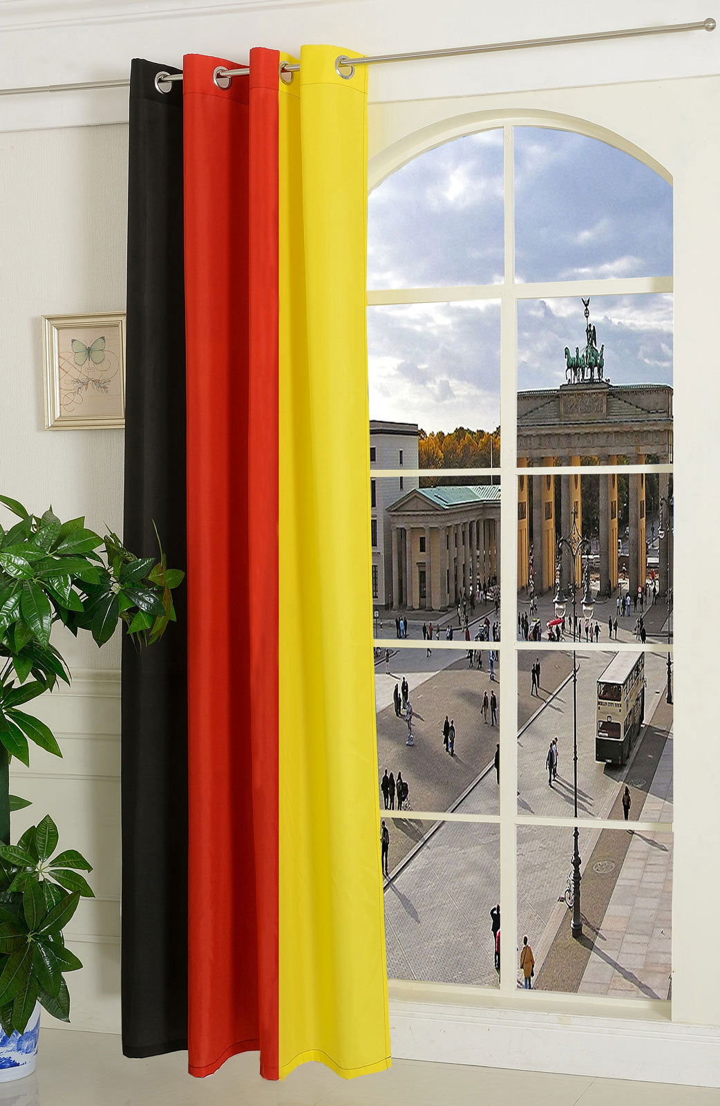 Gardine Vorhang Ösenschal »GLOBAL« Flagge Fußball Fan Flag Banner Landesfarben 20360