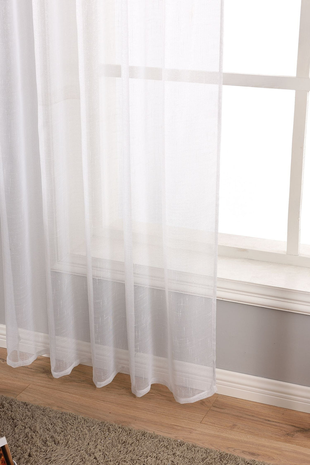 Gardine Vorhang Schal Transparent verdeckte Schlaufen Lurex Garn glänzend (Höhe x Breite cm) 204772
