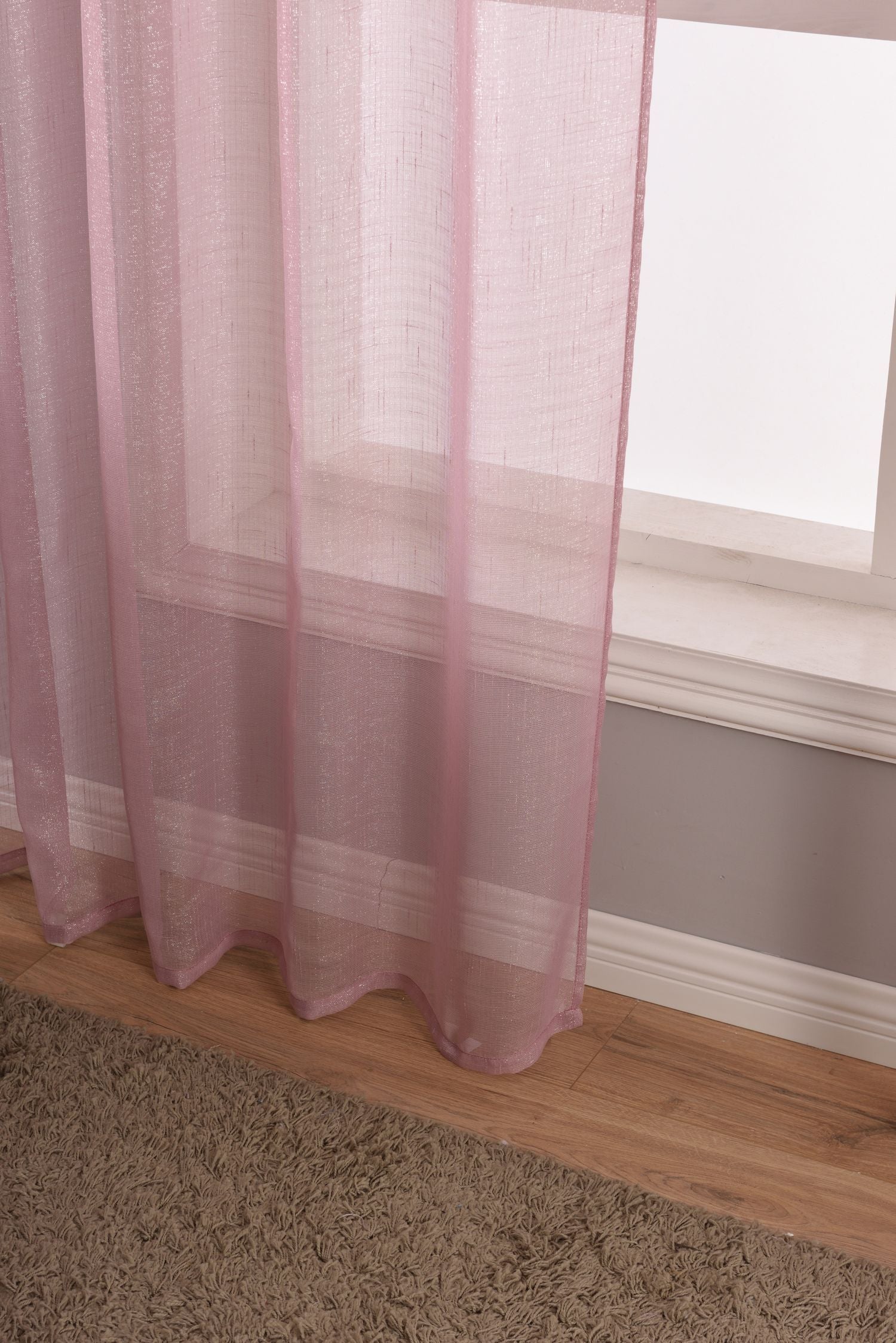 Gardine Vorhang Schal Transparent verdeckte Schlaufen Lurex Garn glänzend (Höhe x Breite cm) 204772