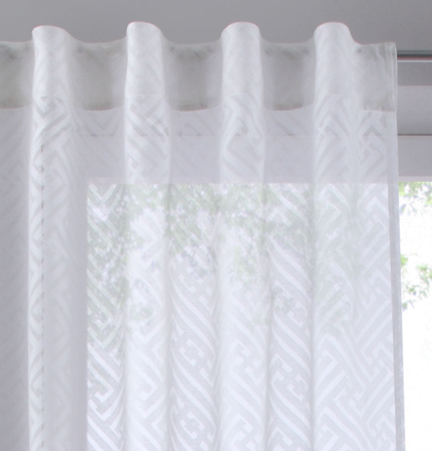 Gardine Vorhang Schal verdeckte Schlaufen Ausbrenner Qulität modern mit abstraktem Muster 63000