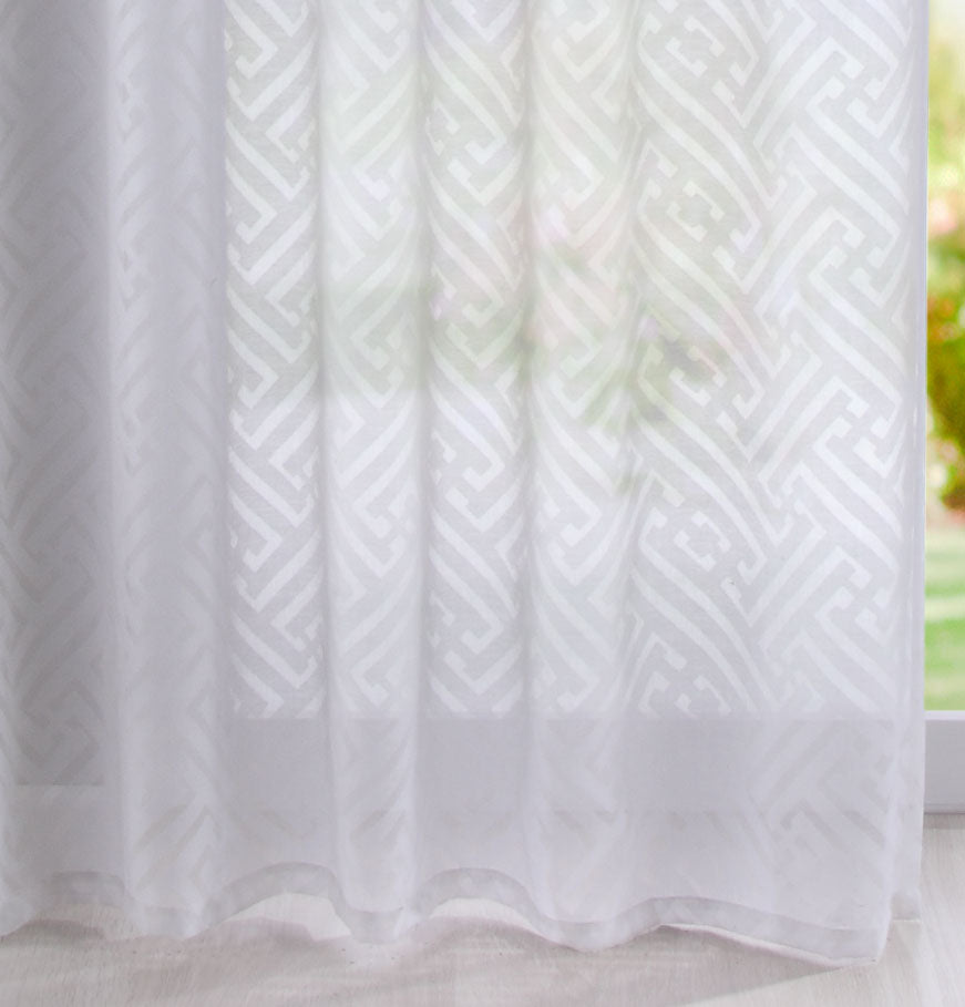 Gardine Vorhang Schal verdeckte Schlaufen Ausbrenner Qulität modern mit abstraktem Muster 63000