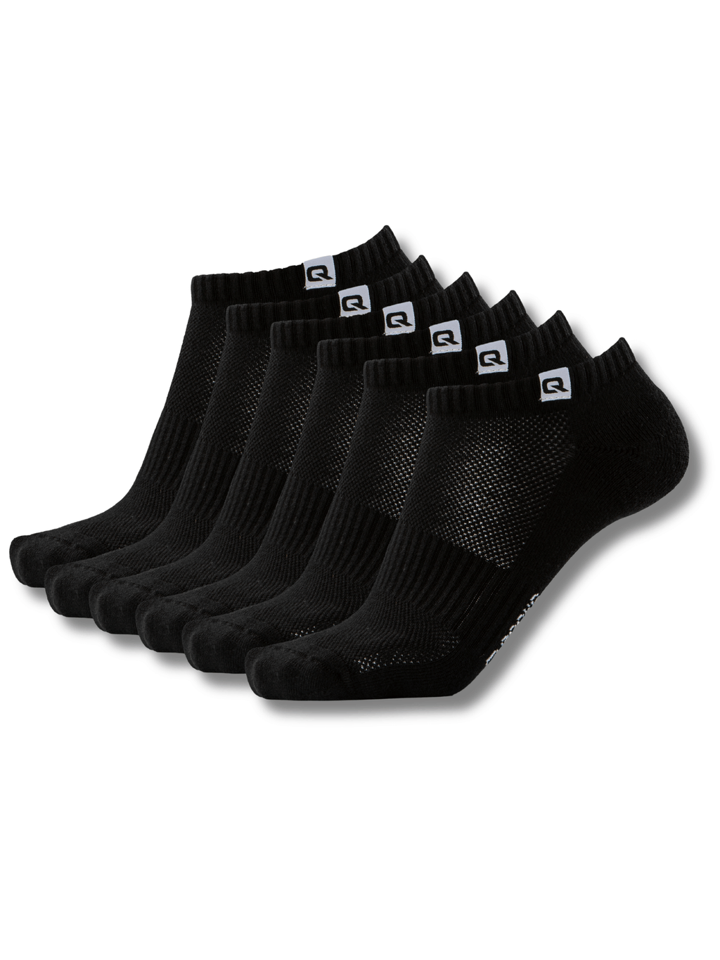 QOLONIA Sneaker Socken Damen & Herren (6er Pack) – Gepolsterte Kurzsocken aus Bio-Baumwolle