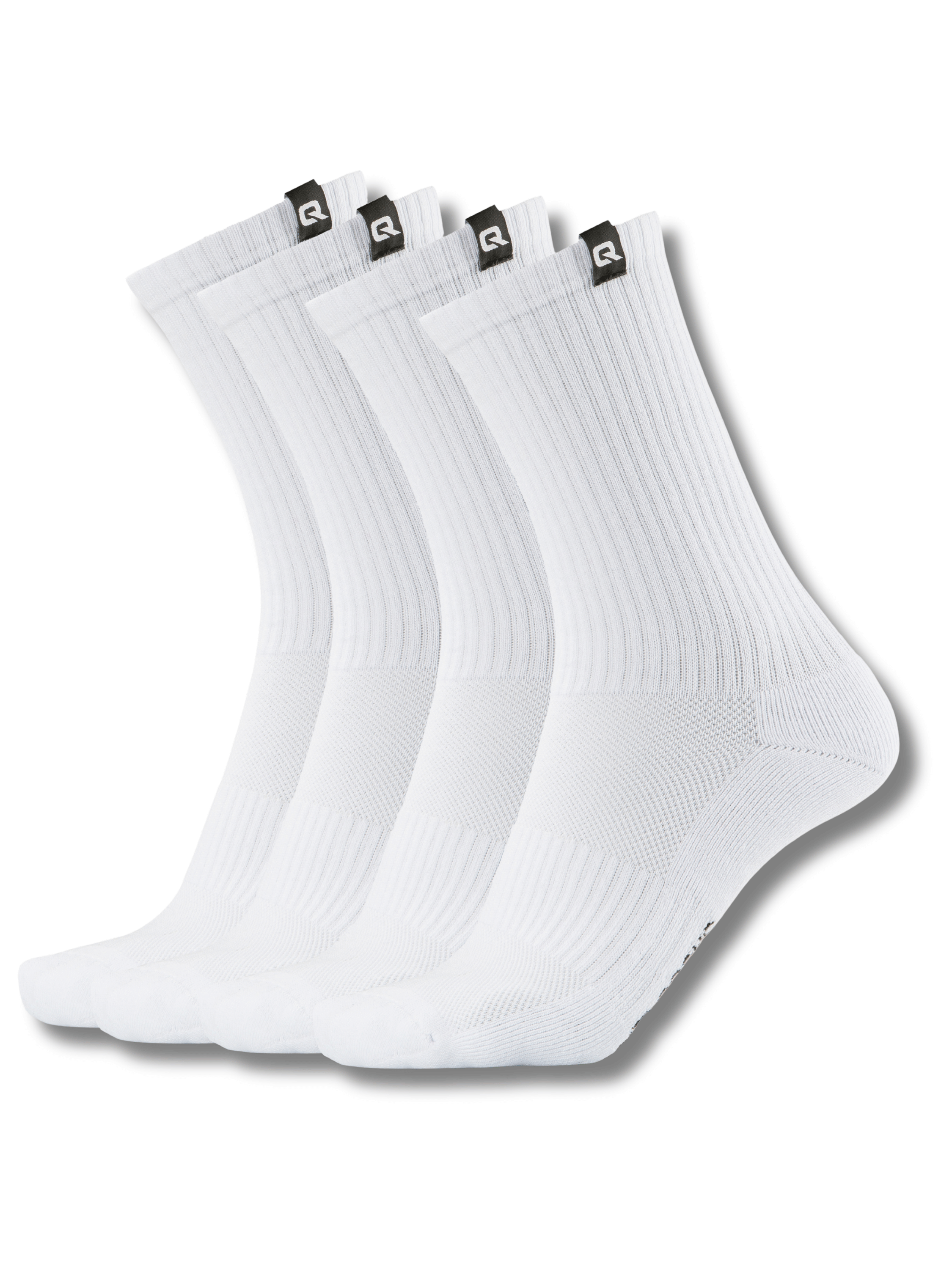 QOLONIA Tennissocken Herren & Damen (4er Pack) – Gepolsterte Crew Socken aus Bio-Baumwolle