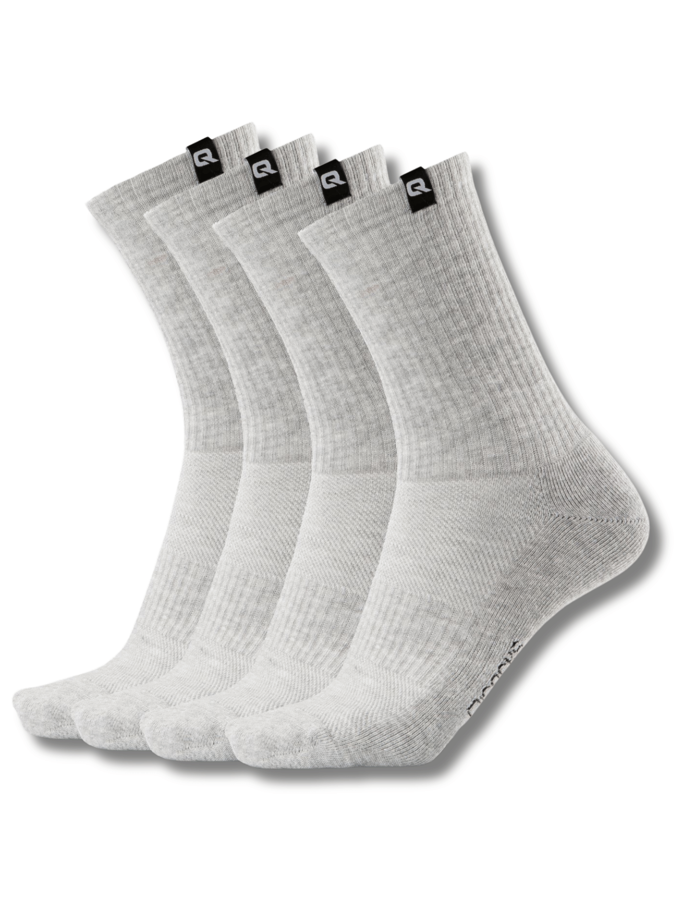 QOLONIA Tennissocken Herren & Damen (4er Pack) – Gepolsterte Crew Socken aus Bio-Baumwolle