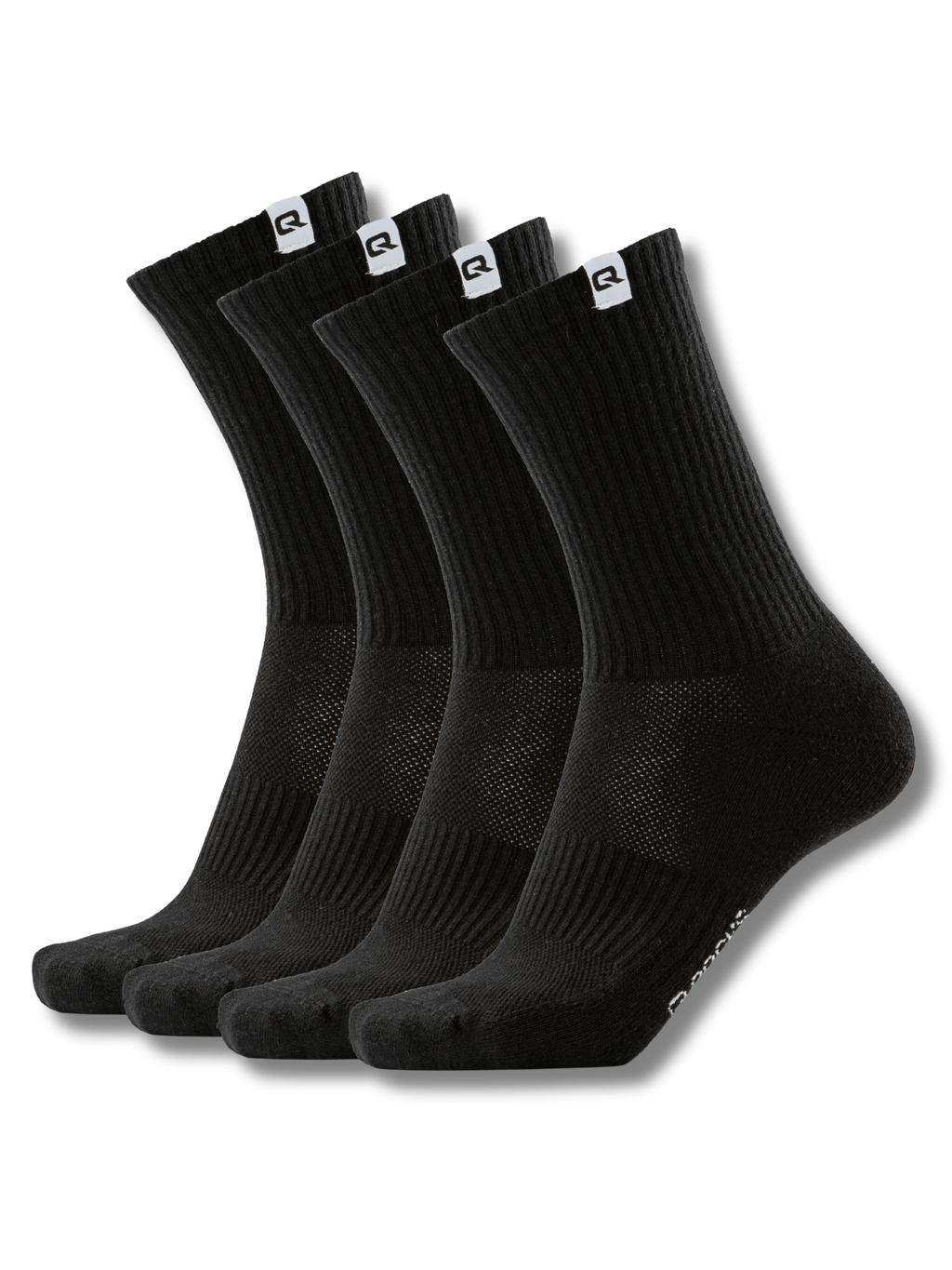 QOLONIA Tennissocken Herren & Damen (4er Pack) – Gepolsterte Crew Socken aus Bio-Baumwolle