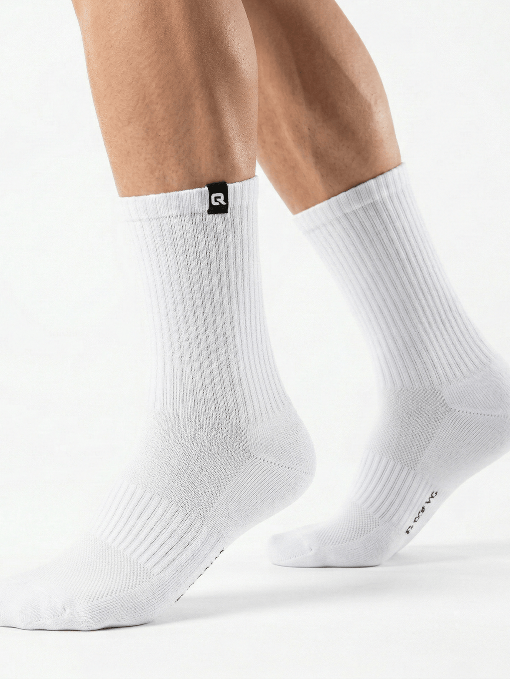 QOLONIA Tennissocken Herren & Damen (4er Pack) – Gepolsterte Crew Socken aus Bio-Baumwolle