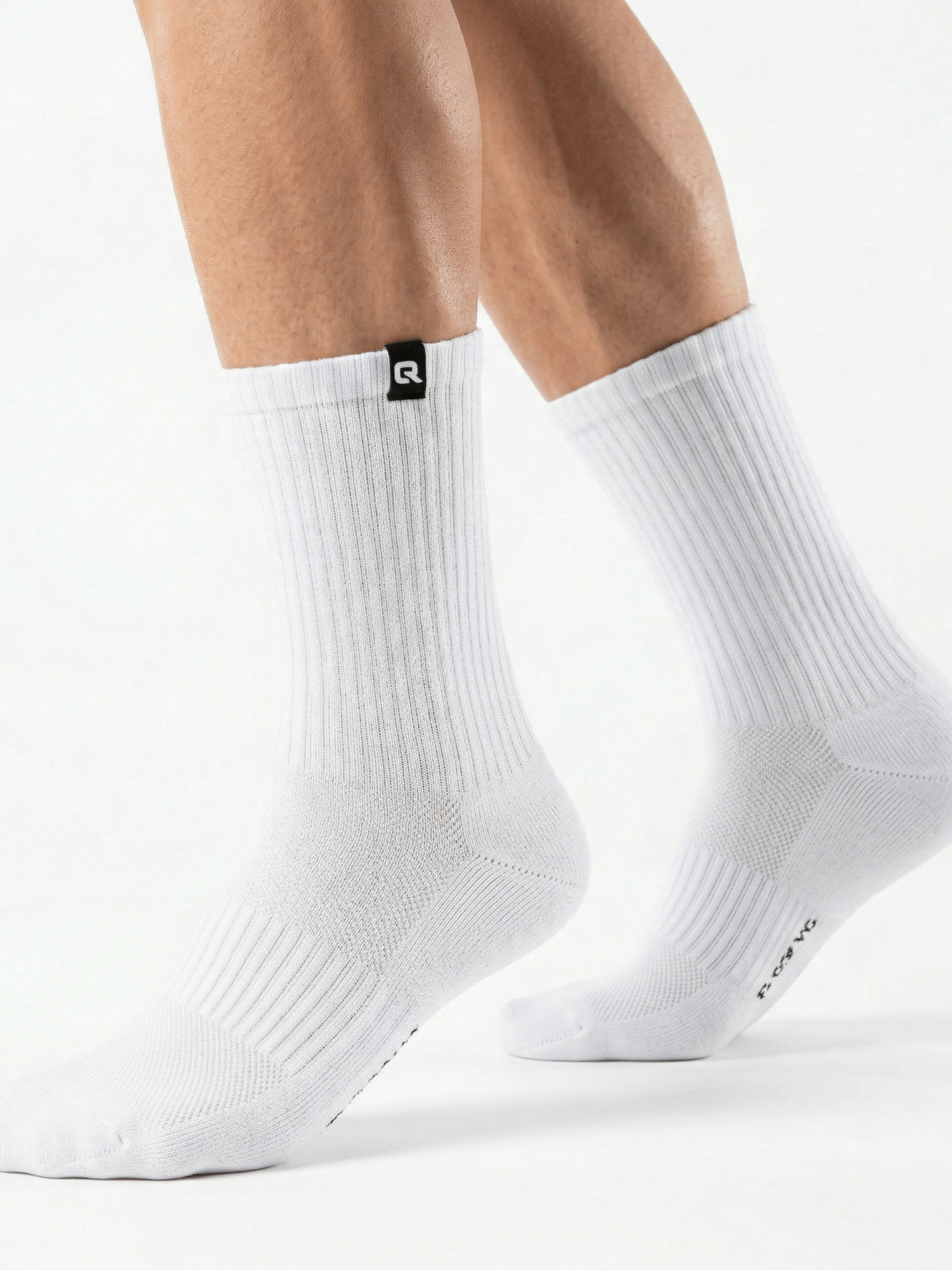 QOLONIA Tennissocken Herren & Damen (4er Pack) – Gepolsterte Crew Socken aus Bio-Baumwolle