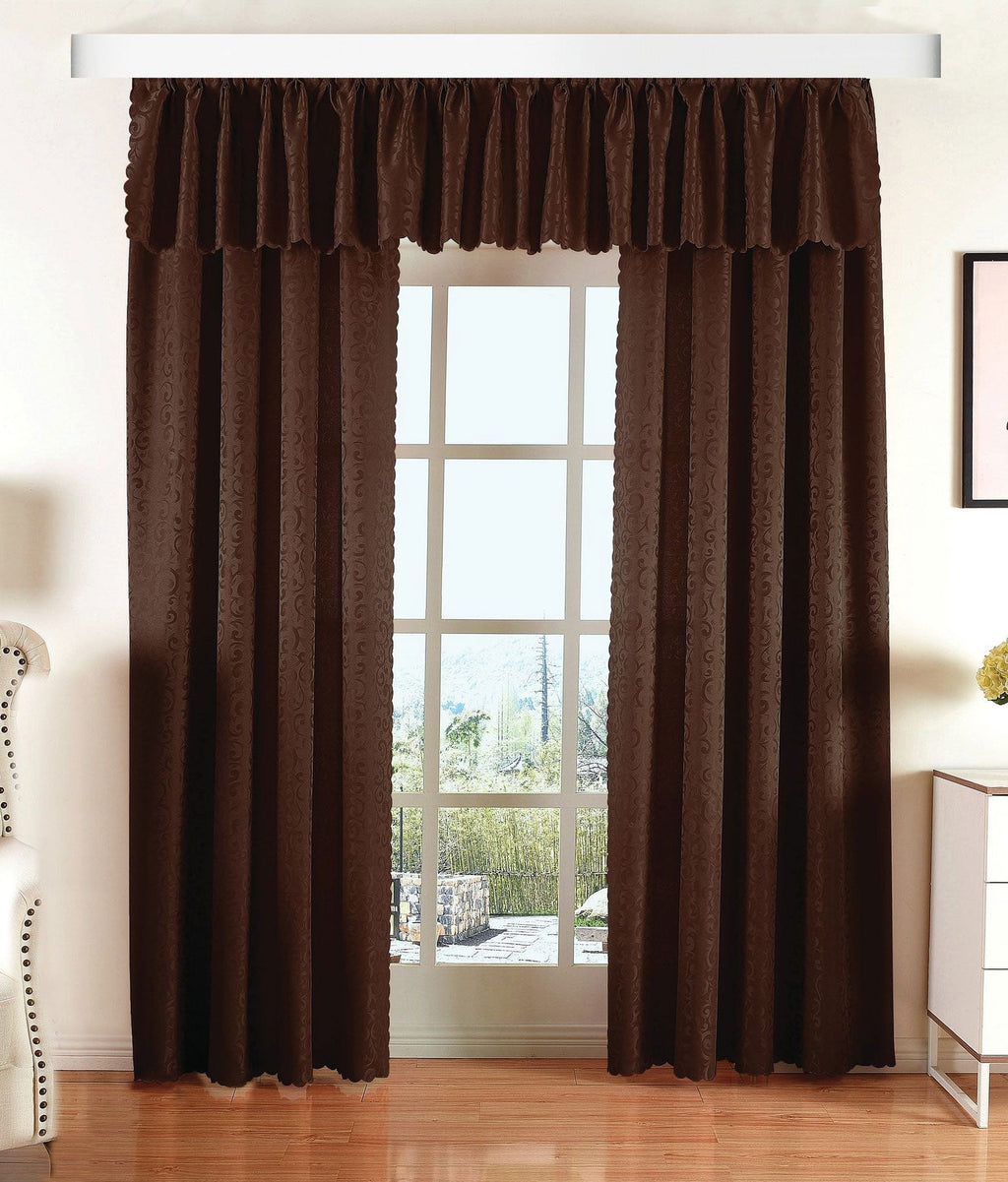 Halley Damast Gardinen Set, 5 Teile, eingenähtes Kräuselband bewährte Jacquard Qualität, blickdicht 20108