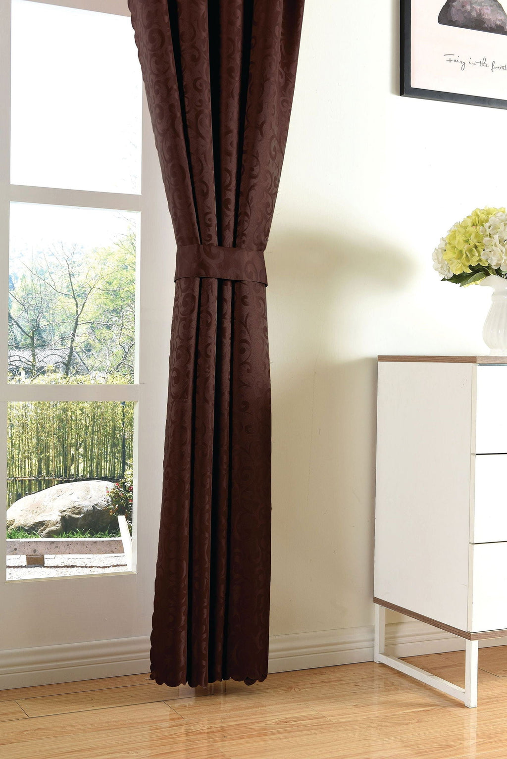 Halley Damast Gardinen Set, 5 Teile, eingenähtes Kräuselband bewährte Jacquard Qualität, blickdicht 20108